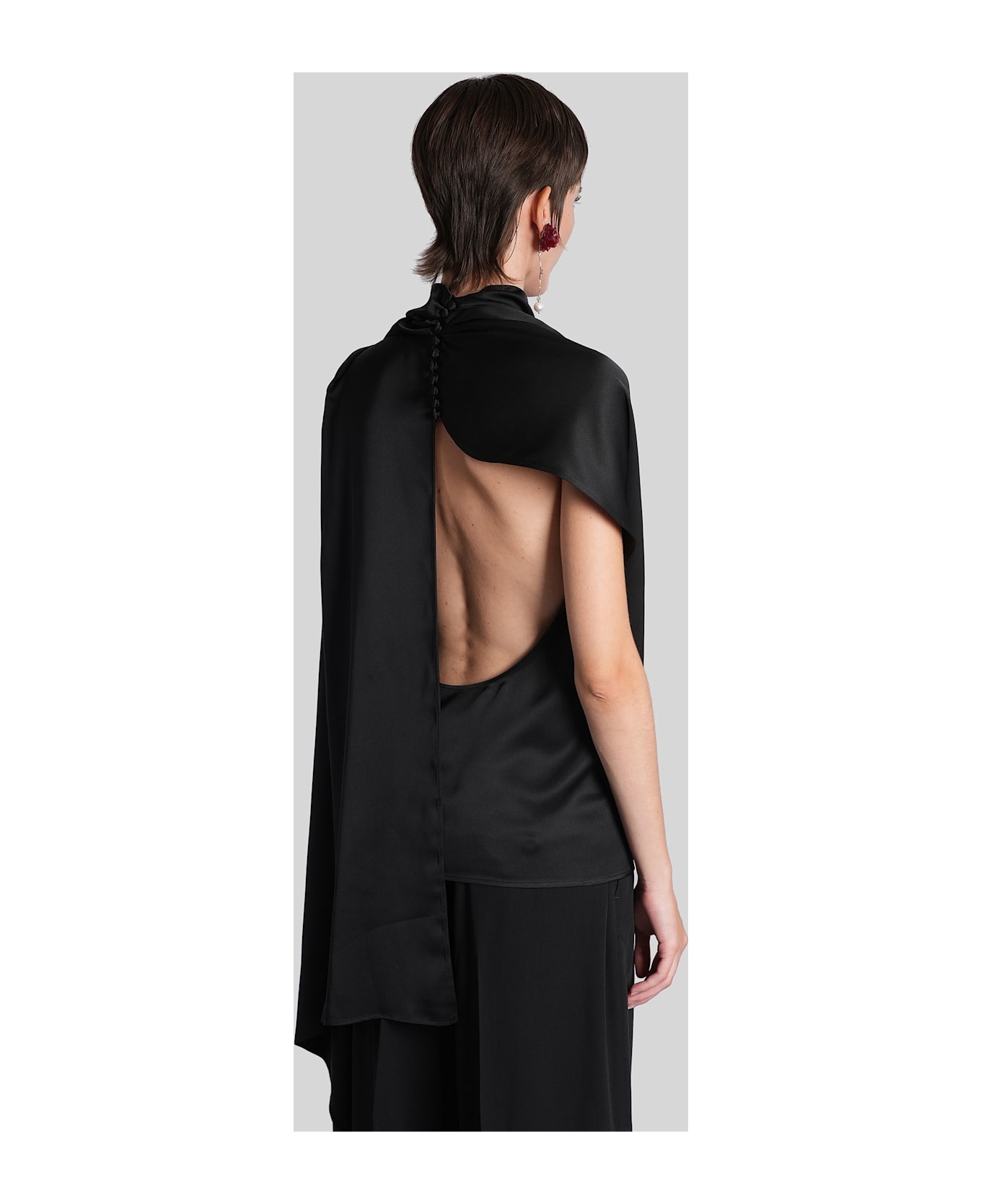 Magda Butrym Blouse 04 Blouse In Black Silk - black