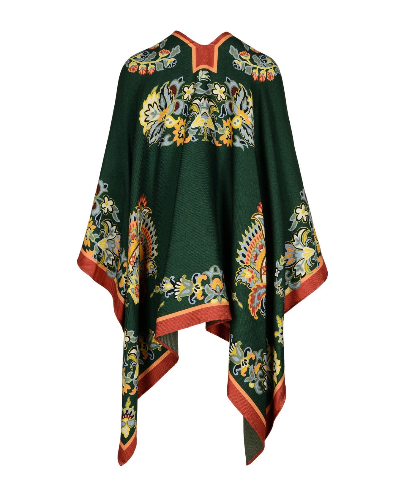 Etro Green Wool Blend Cape - MULTICOLOUR