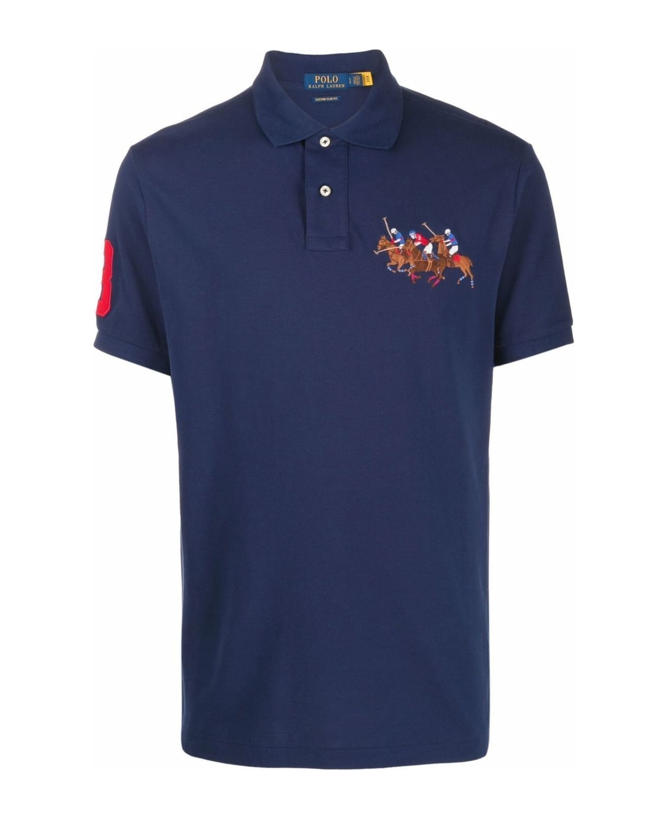 Ralph Lauren Blue Cotton Polo Shirt - Newport Navy