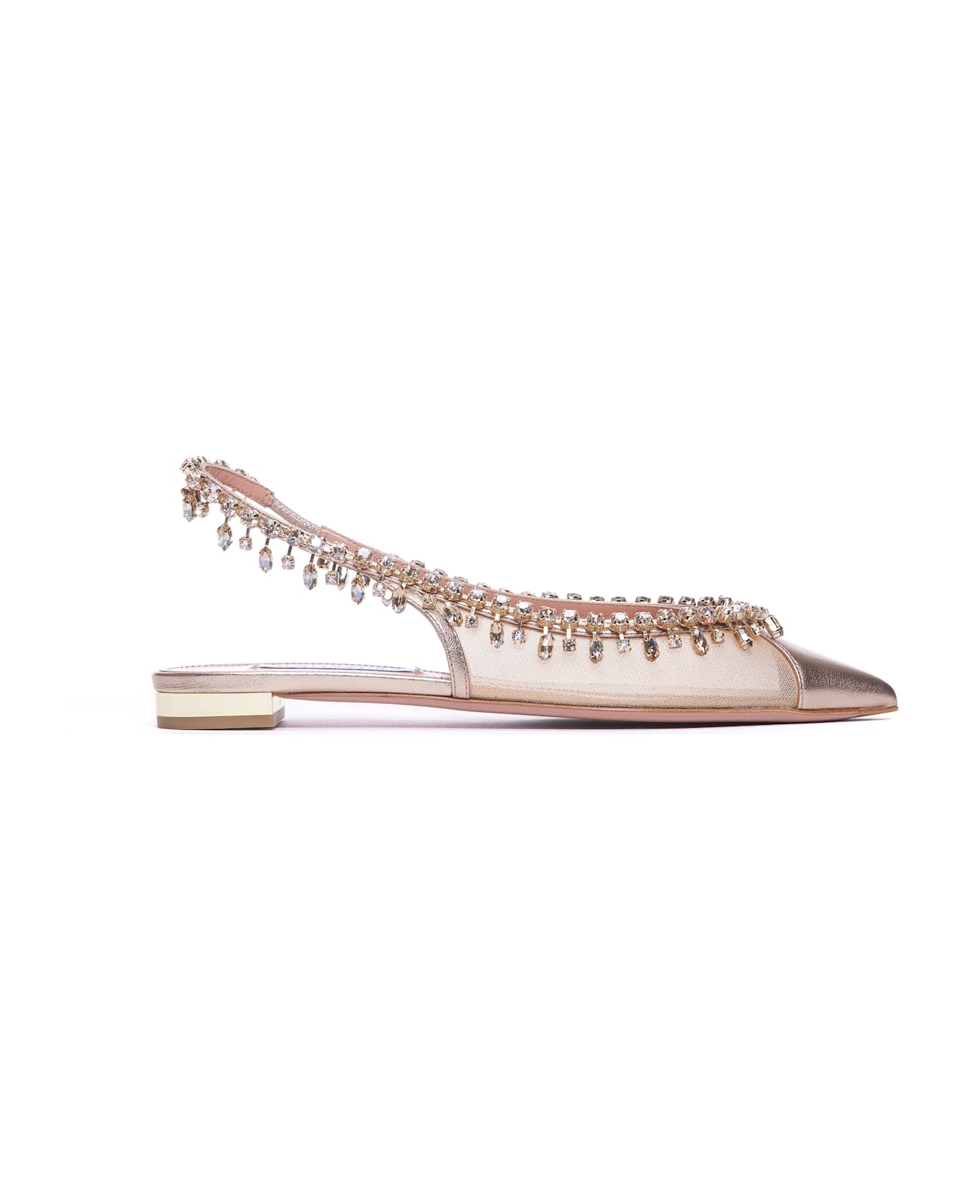 Aquazzura Temptation Crystal Flats - Pink