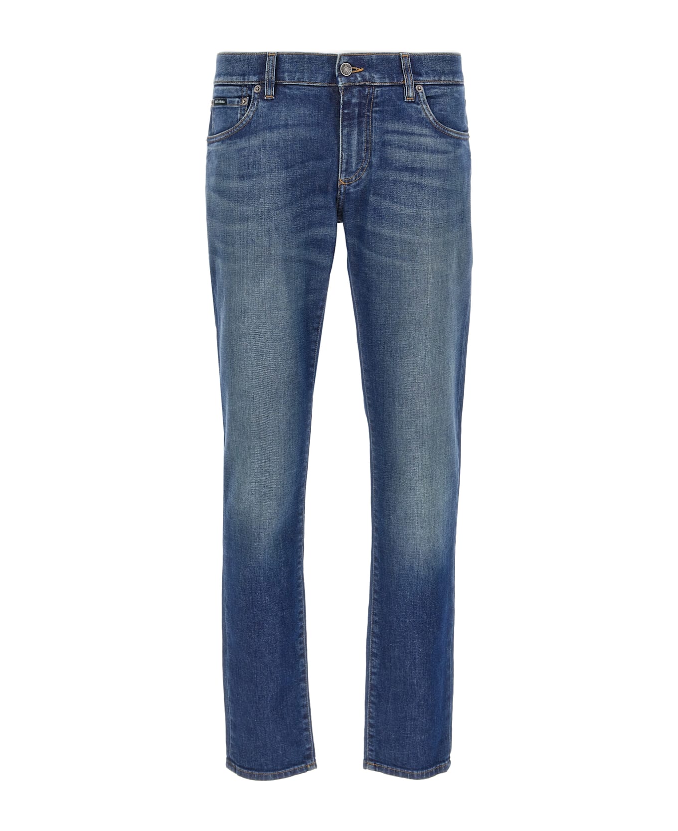 Dolce 
Gabbana Logo Embroidery Jeans - Blue
