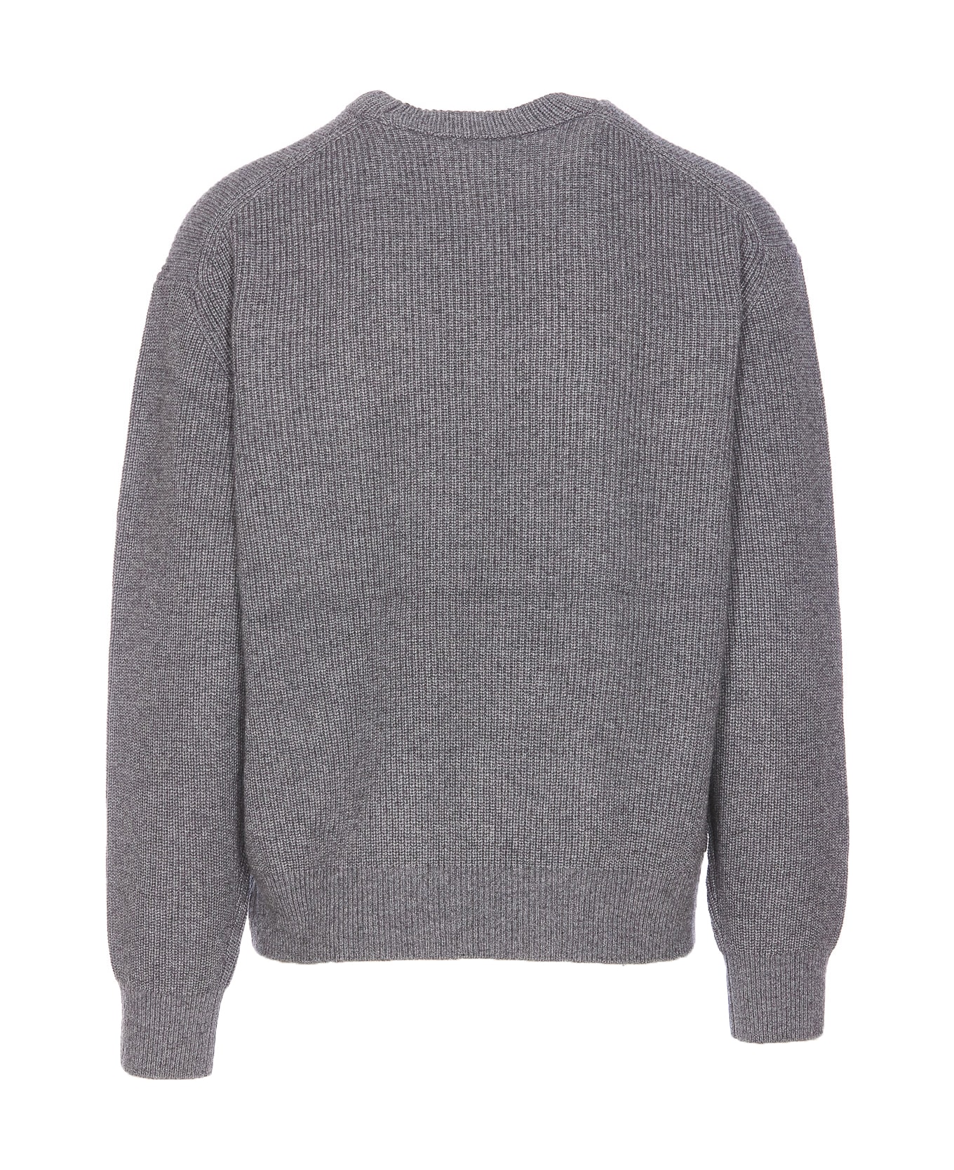 Maison Kitsuné Bold Fox Head Patch Logo Sweater - MEDIUM GREY MELANGE