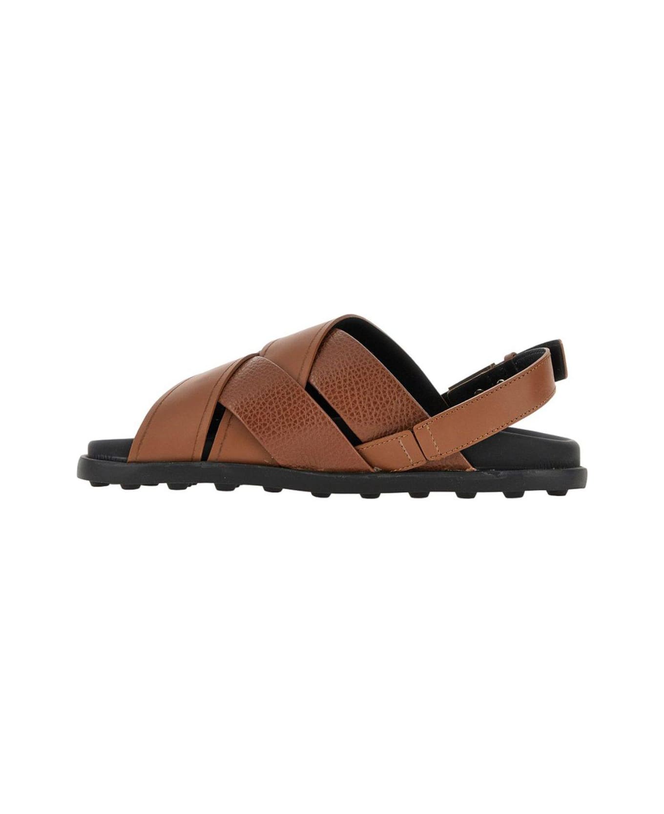 Tod's Logo-buckle Interwoven Strap Sandals - Brown サンダル