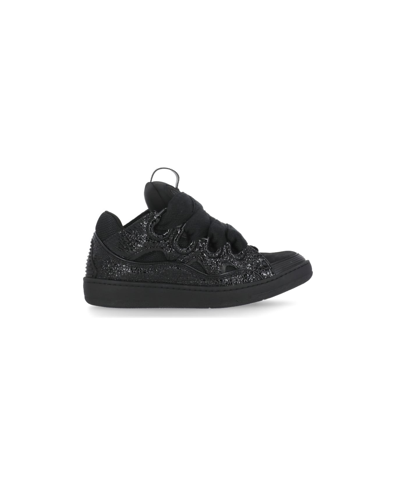 Lanvin Curb Sneakers In Black Leather - Black