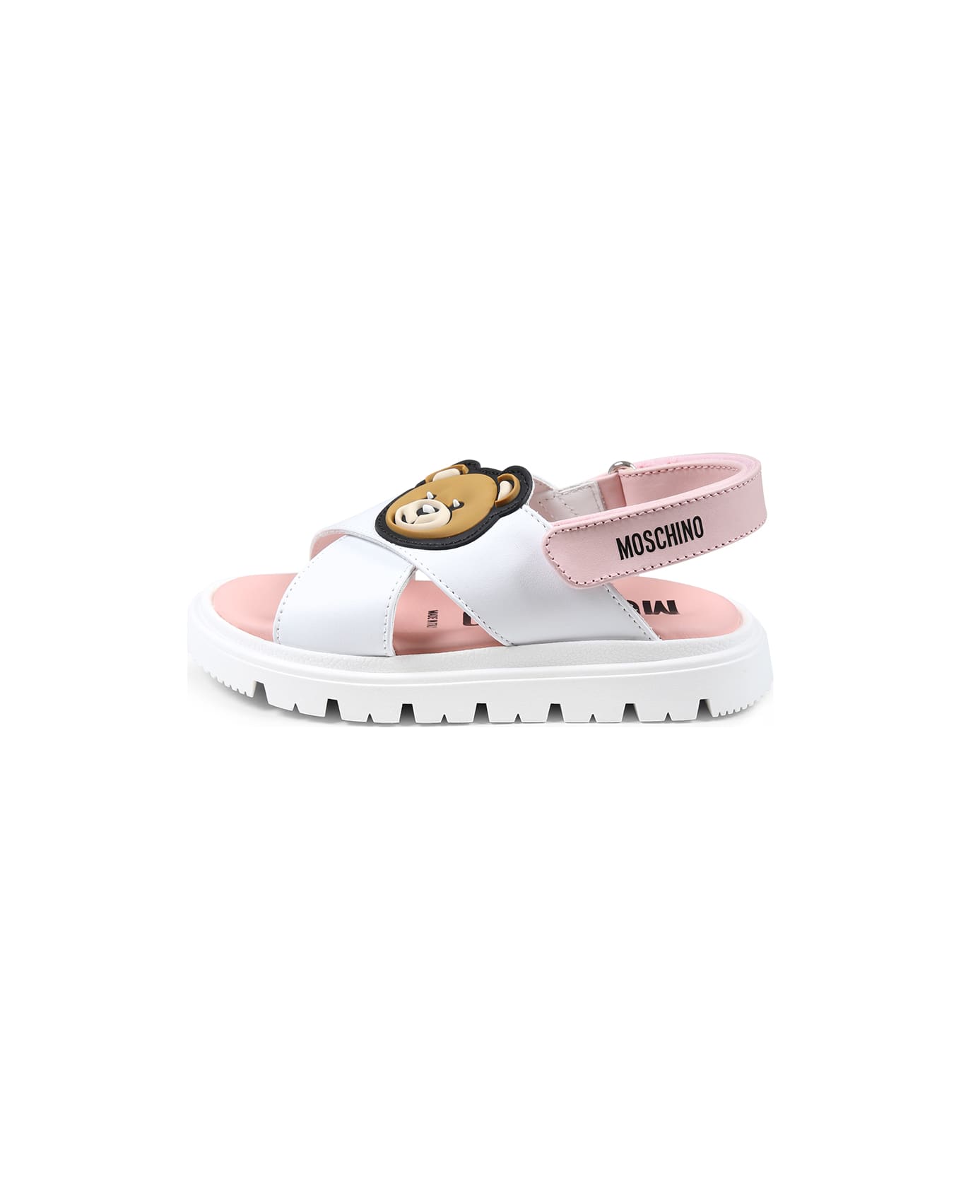 Moschino Pink Sandals For Baby Girl And Girl - White