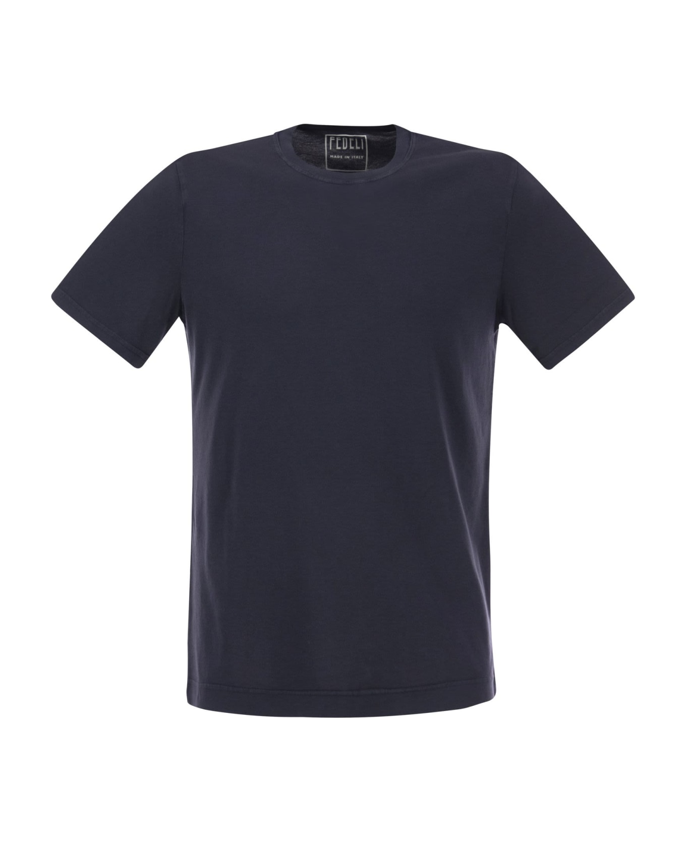 Fedeli Crew-neck Cotton T-shirt - Blue