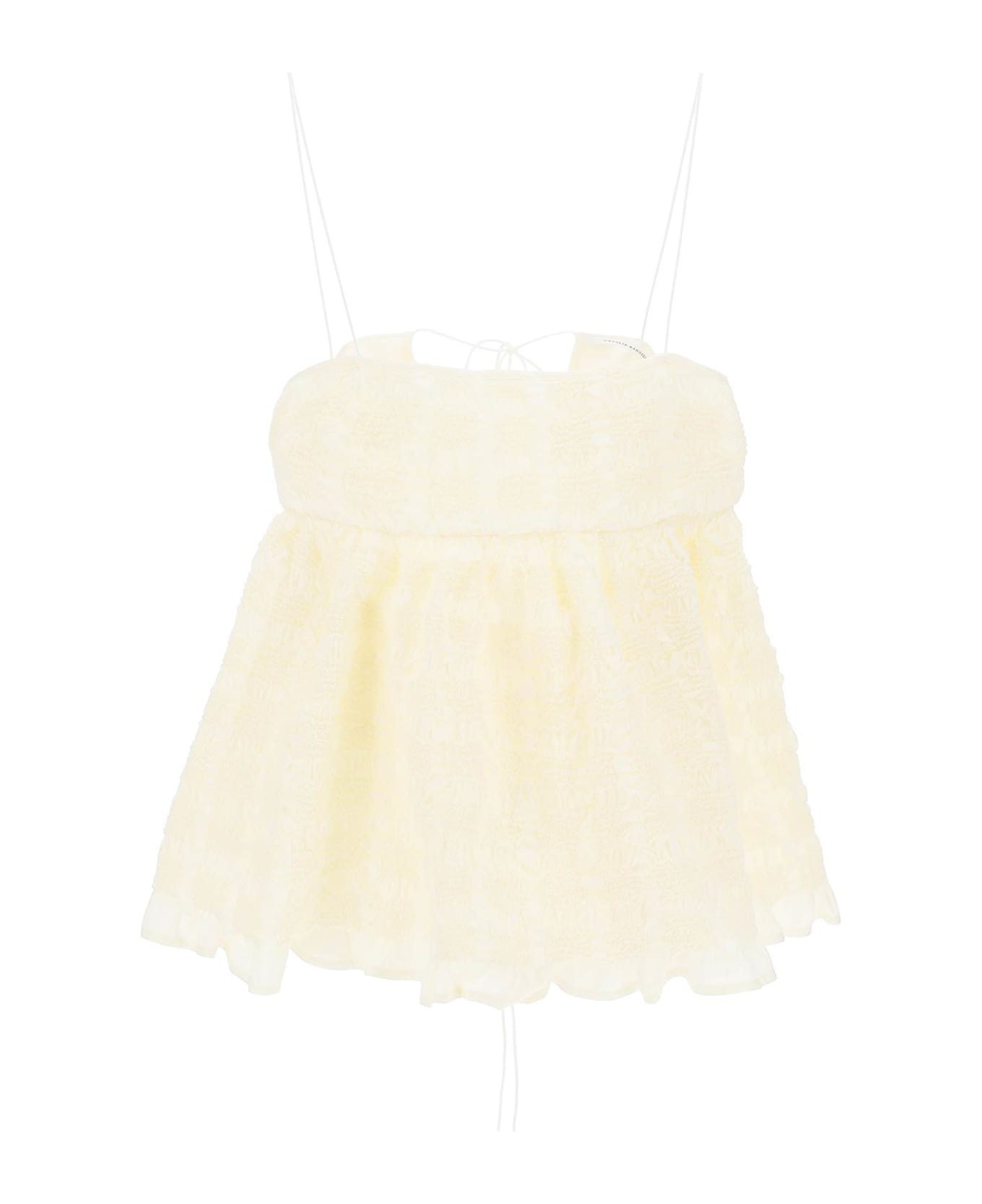 Cecilie Bahnsen Usiah Smocked Top - IVORY (White) トップス