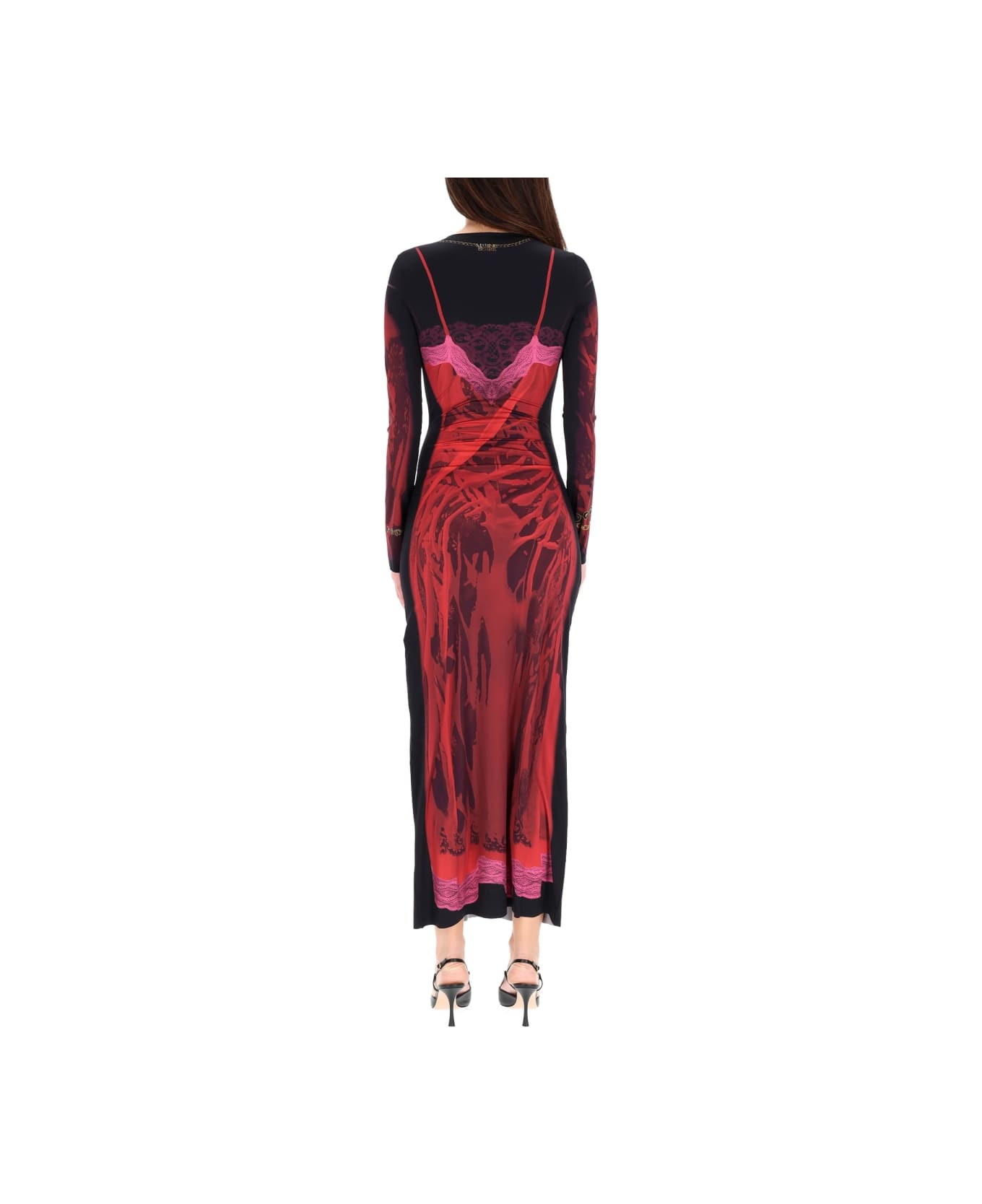 Marine Serre "wet Nuisette" Midi Dress - RED
