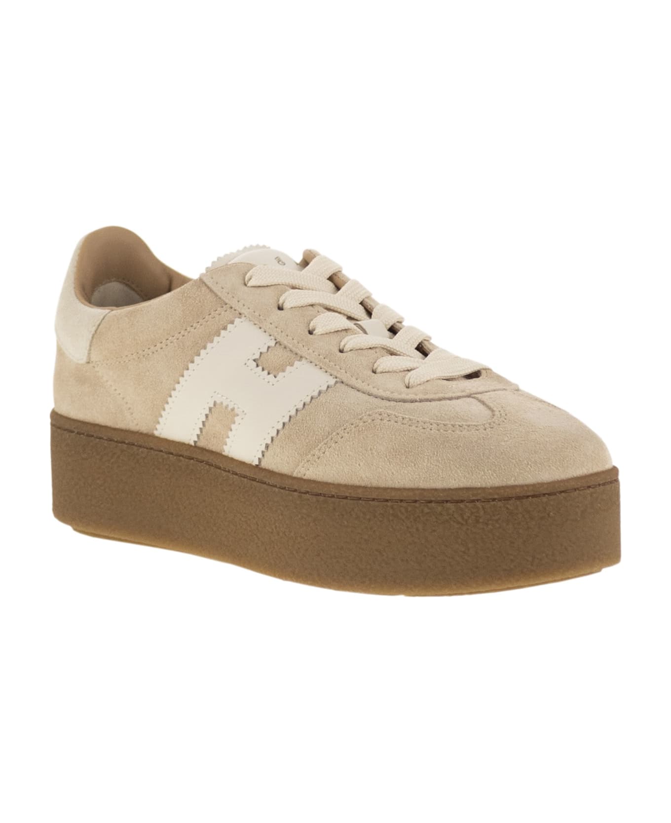 Hogan Cool - Suede Trainers With Thick Soles - Sand