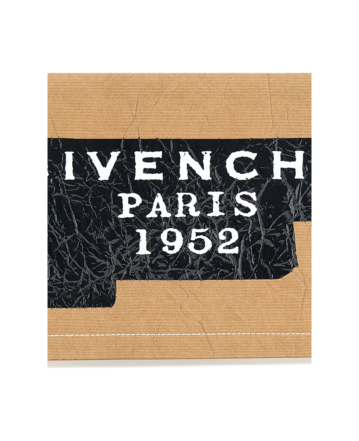 Givenchy Beige Clutch Bag With Crinkled Effect And Logo Lettering On The Front In Leather Woman - Beige