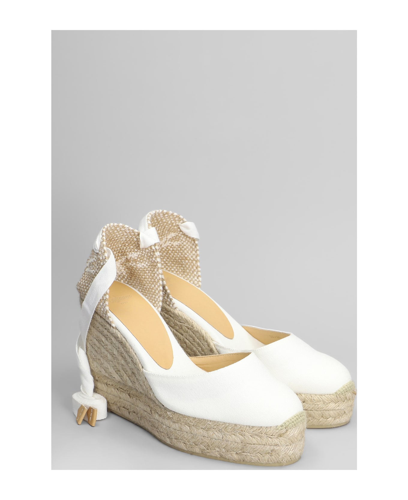 Castañer Carina-8ed-001 Wedges In White Canvas - white