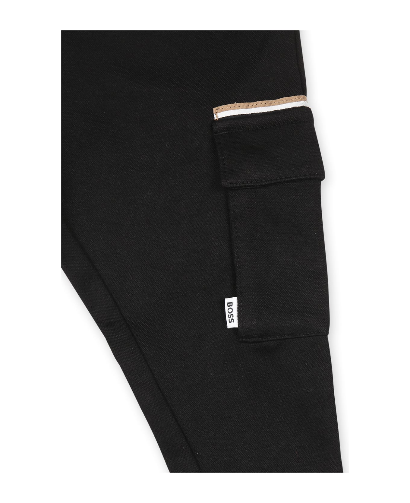 Hugo Boss Black Trousers For Baby Boy With Logo - Black