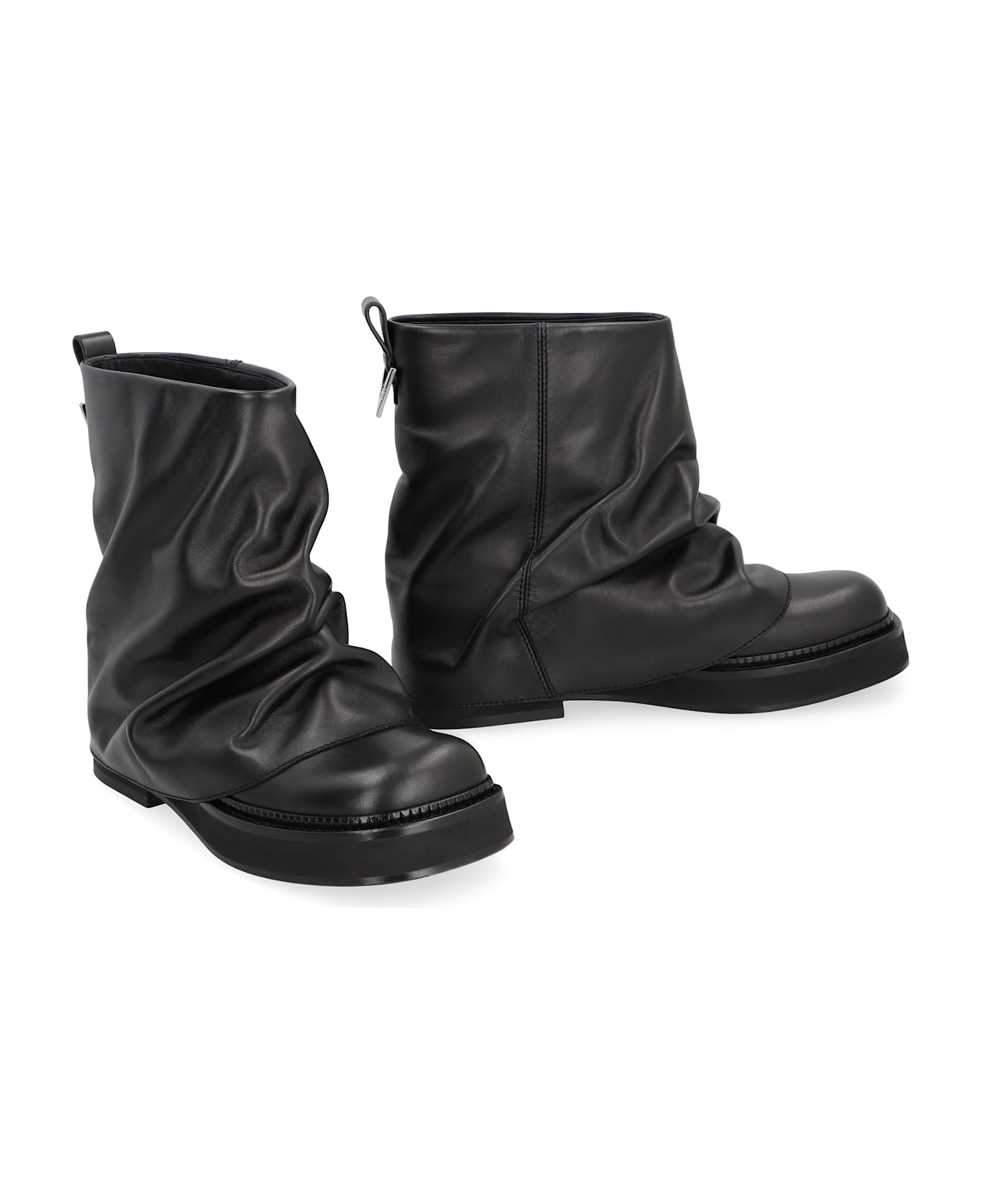 The Attico Mini Robin Combat Leather Boots - black