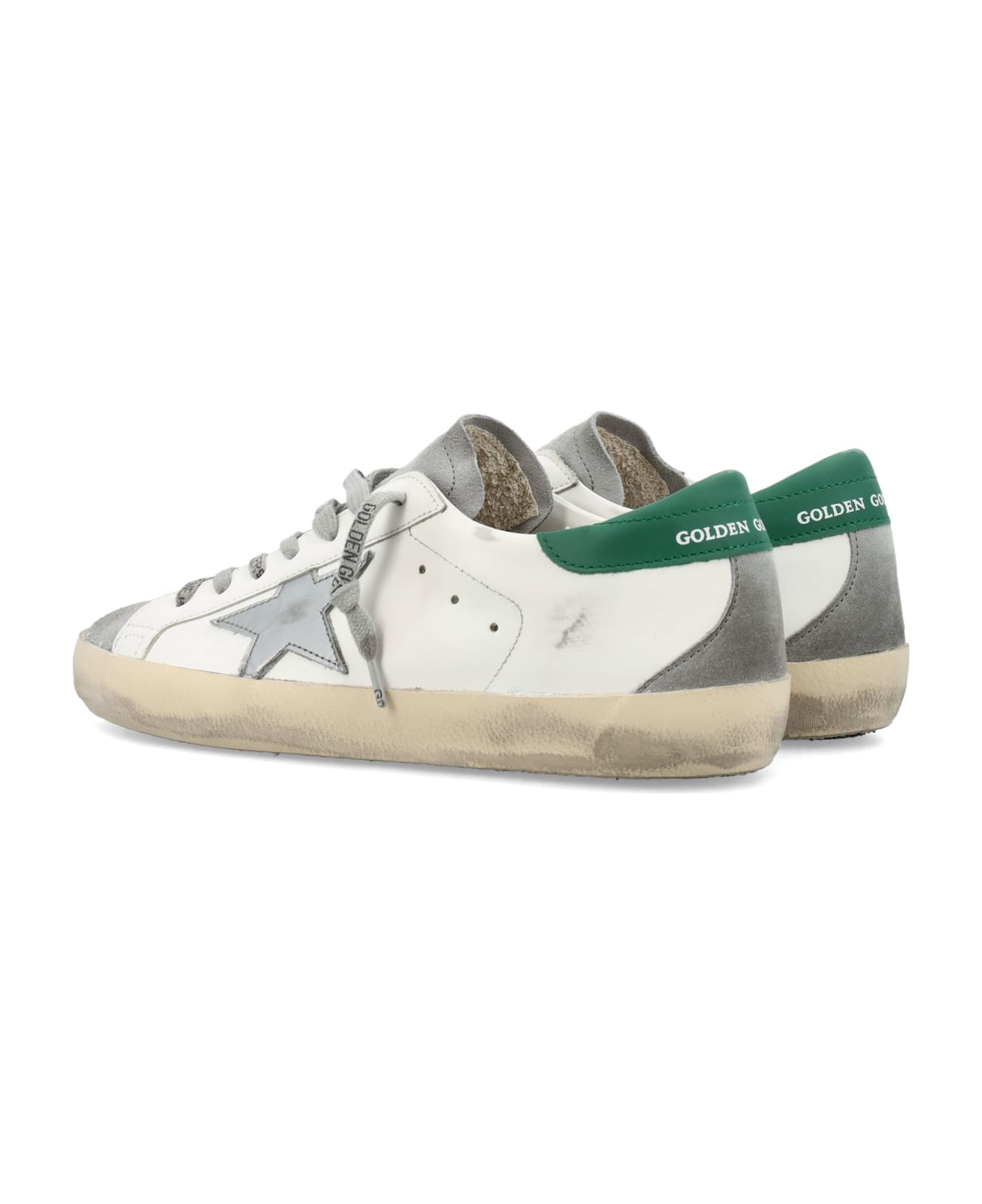 Golden Goose Super-star Classic Sneakers - WHITE SILVER GREEN