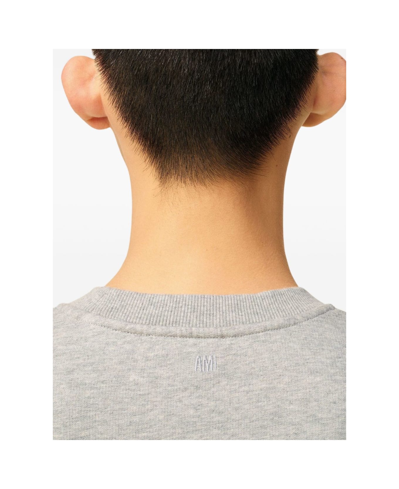 Ami Alexandre Mattiussi Ami Paris Sweatshirt With Black Heart - Grey