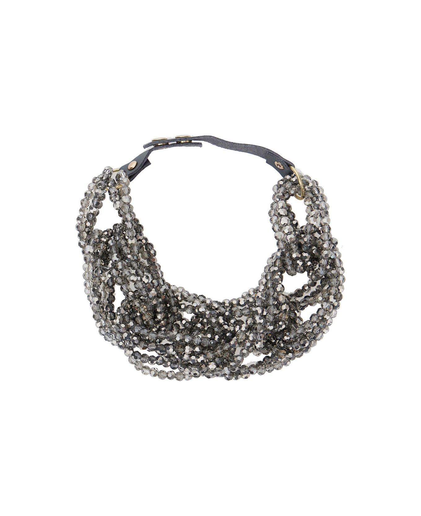 Antonelli 'valentina' Metallic Necklace With Snap Buttons In Brass Woman - Metallic