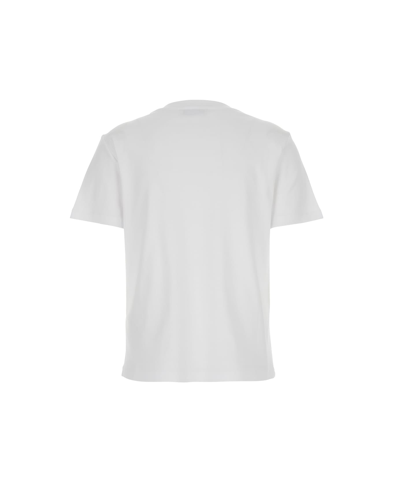 
S Max Mara Quieto
 White Crewneck T-shirt With Logo Print On The Front In Cotton Woman - White