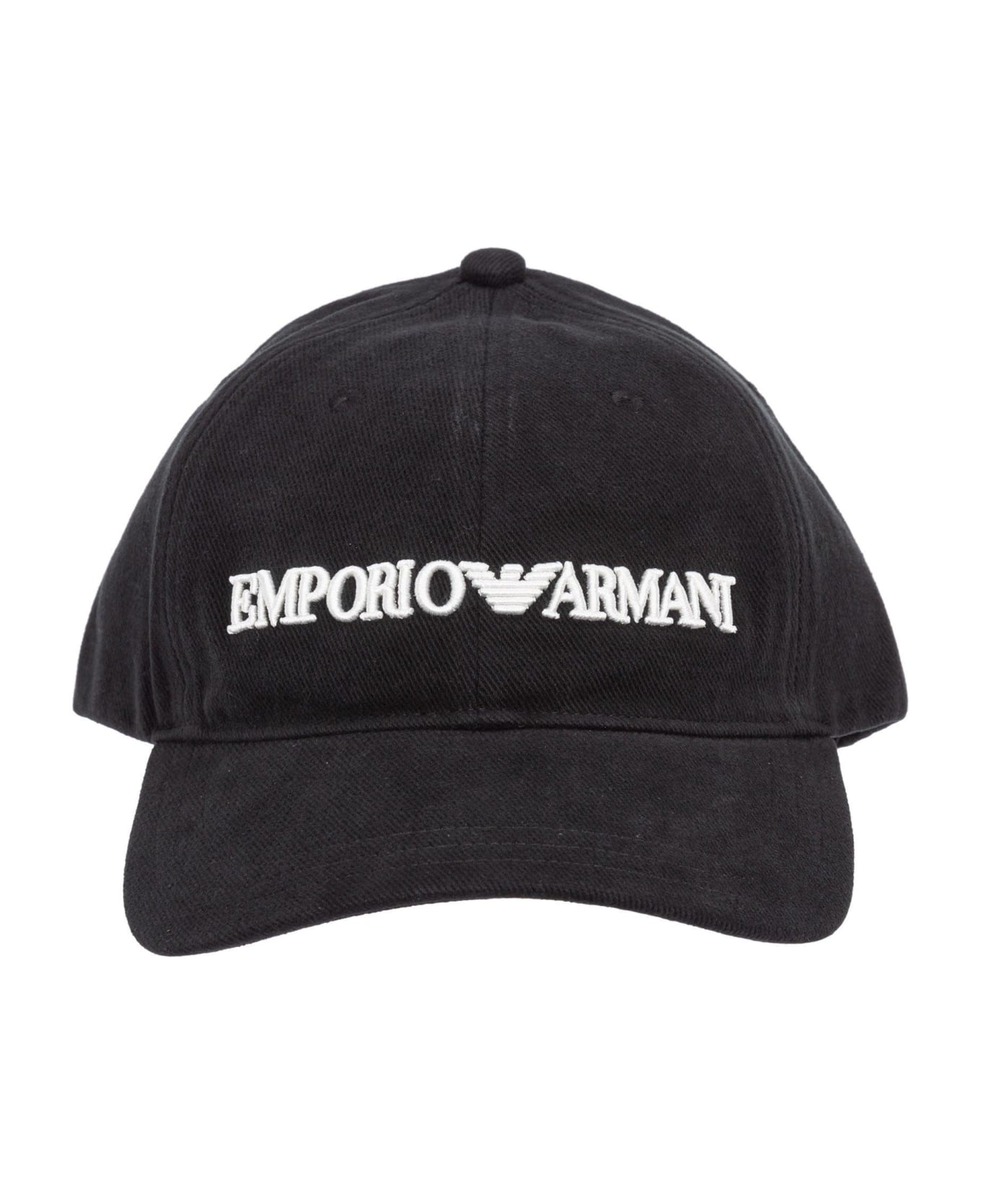 Emporio Armani Logo Embroidered Baseball Cap - Nero