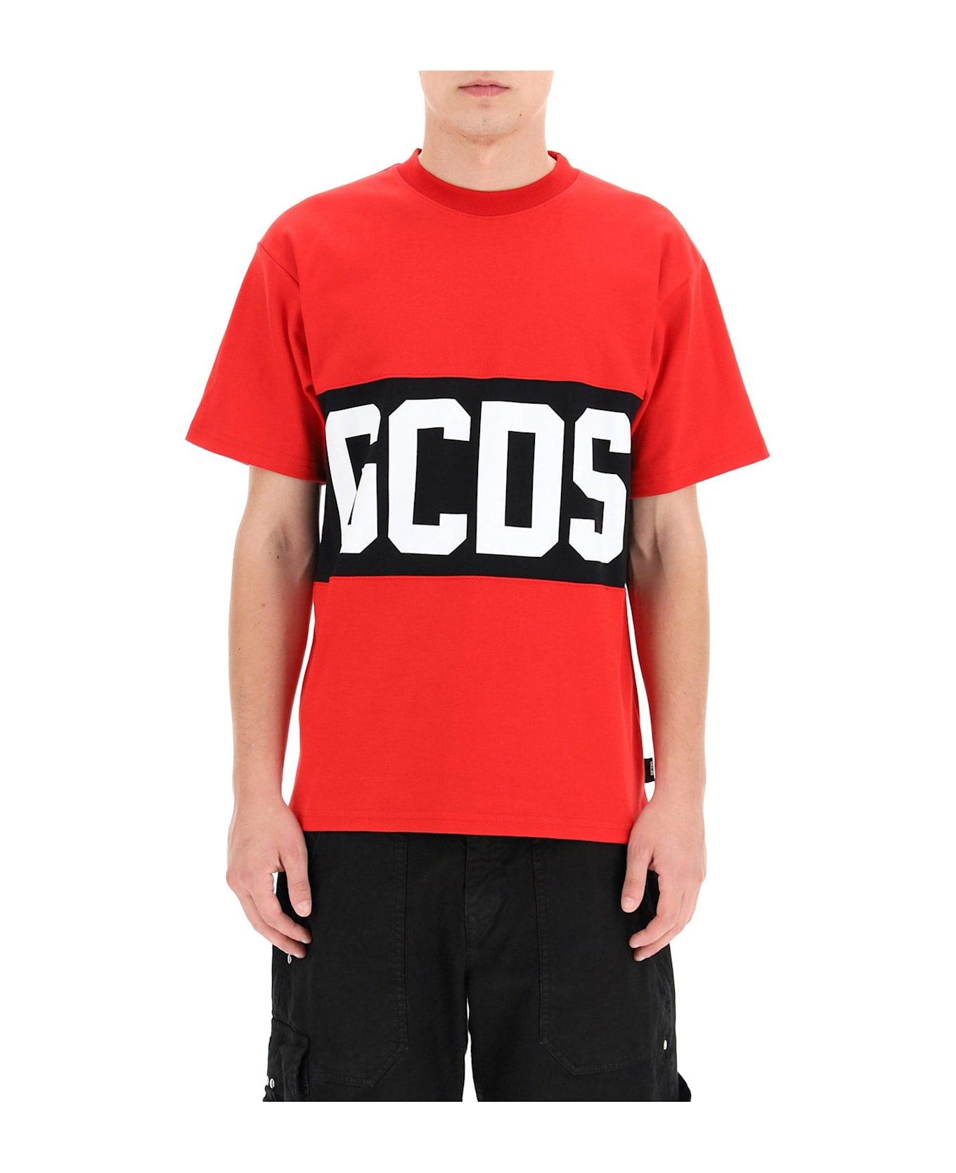 GCDS Band Logo Print T-shirt - Red