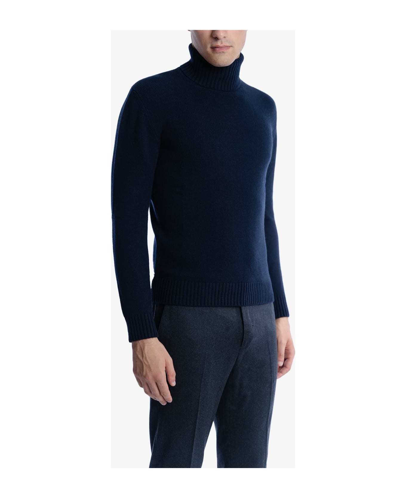 Larusmiani Turtleneck Sweater 'diablerets' Sweater - MidnightBlue