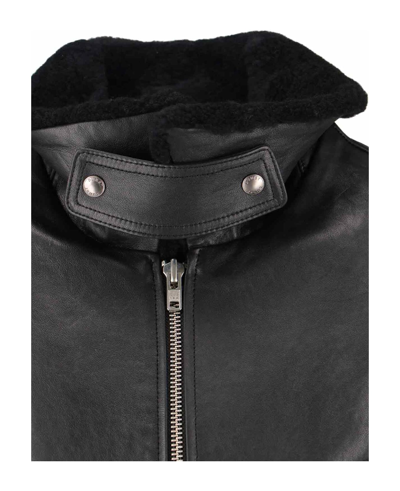 Dunst Lamb Leather Jacket - BLACK