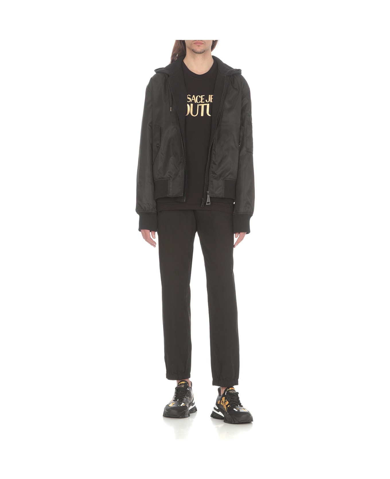 Versace Jeans Couture Sweatshirt With Patch Logo - Black