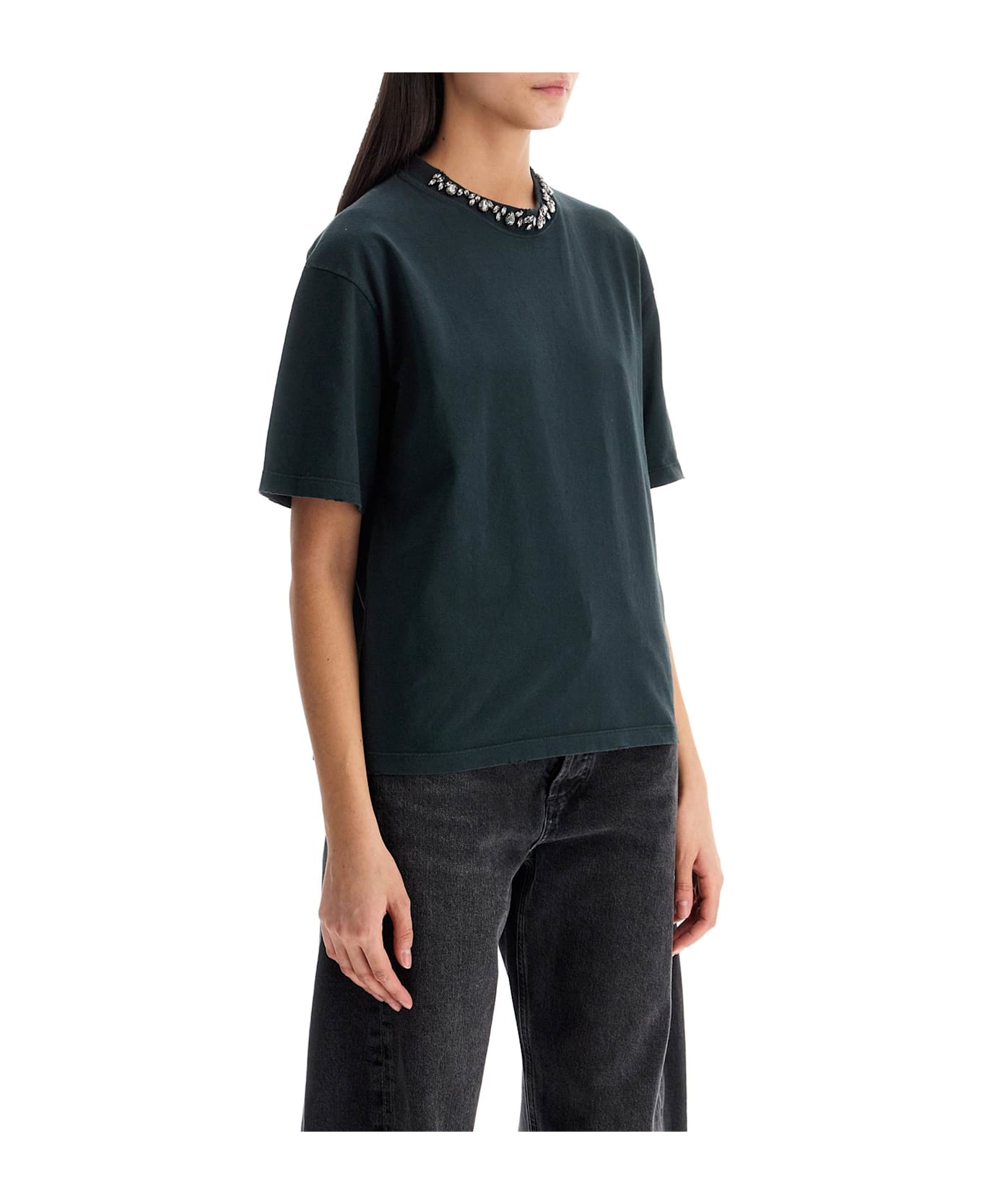 Golden Goose Tshirt Crystal Collar - WASHED BLACK (Black)
