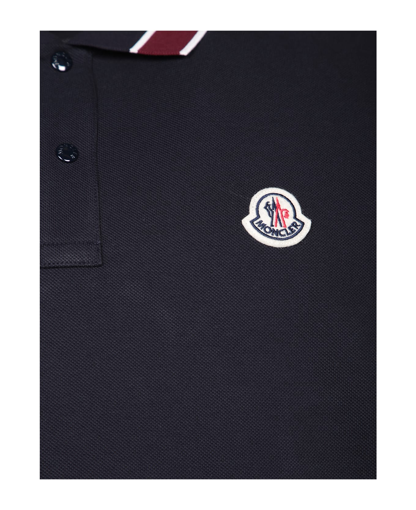 Moncler Logo Patch Polo Shirt - Dark Blue