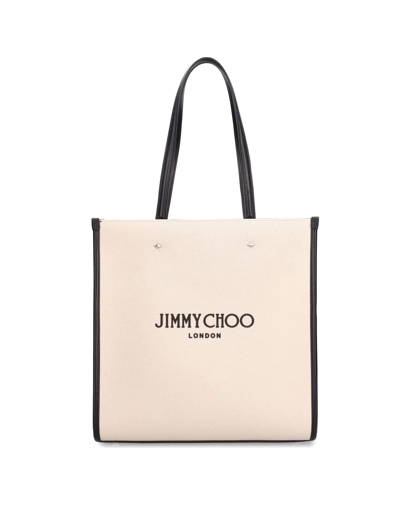 Jimmy Choo Medium Logo Tote Bag - Beige