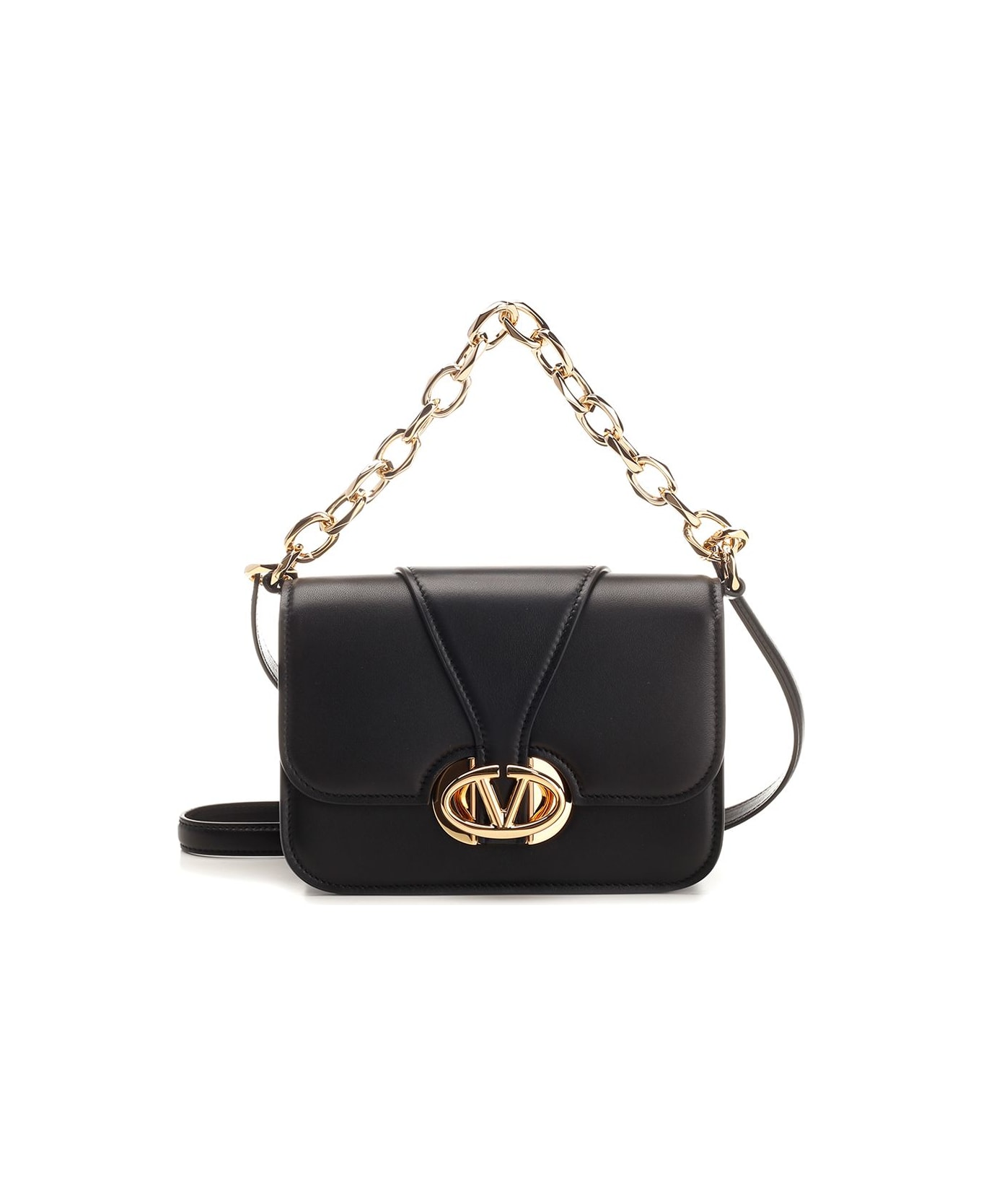 Valentino Garavani Small 'vlogo O'clock' Shoulder Bag - Black