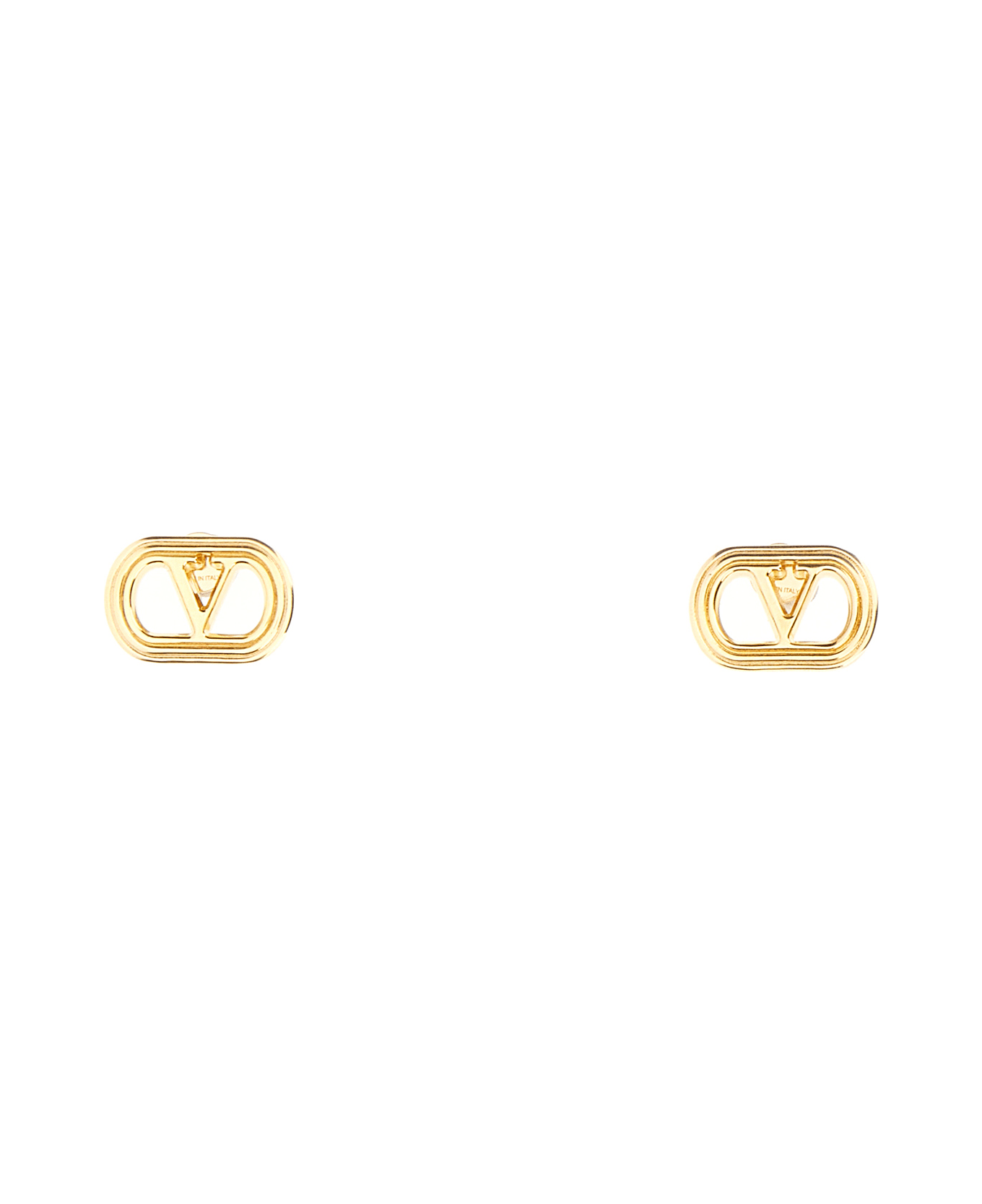 Valentino Garavani Gold Metal Ovalette Earrings - Gold