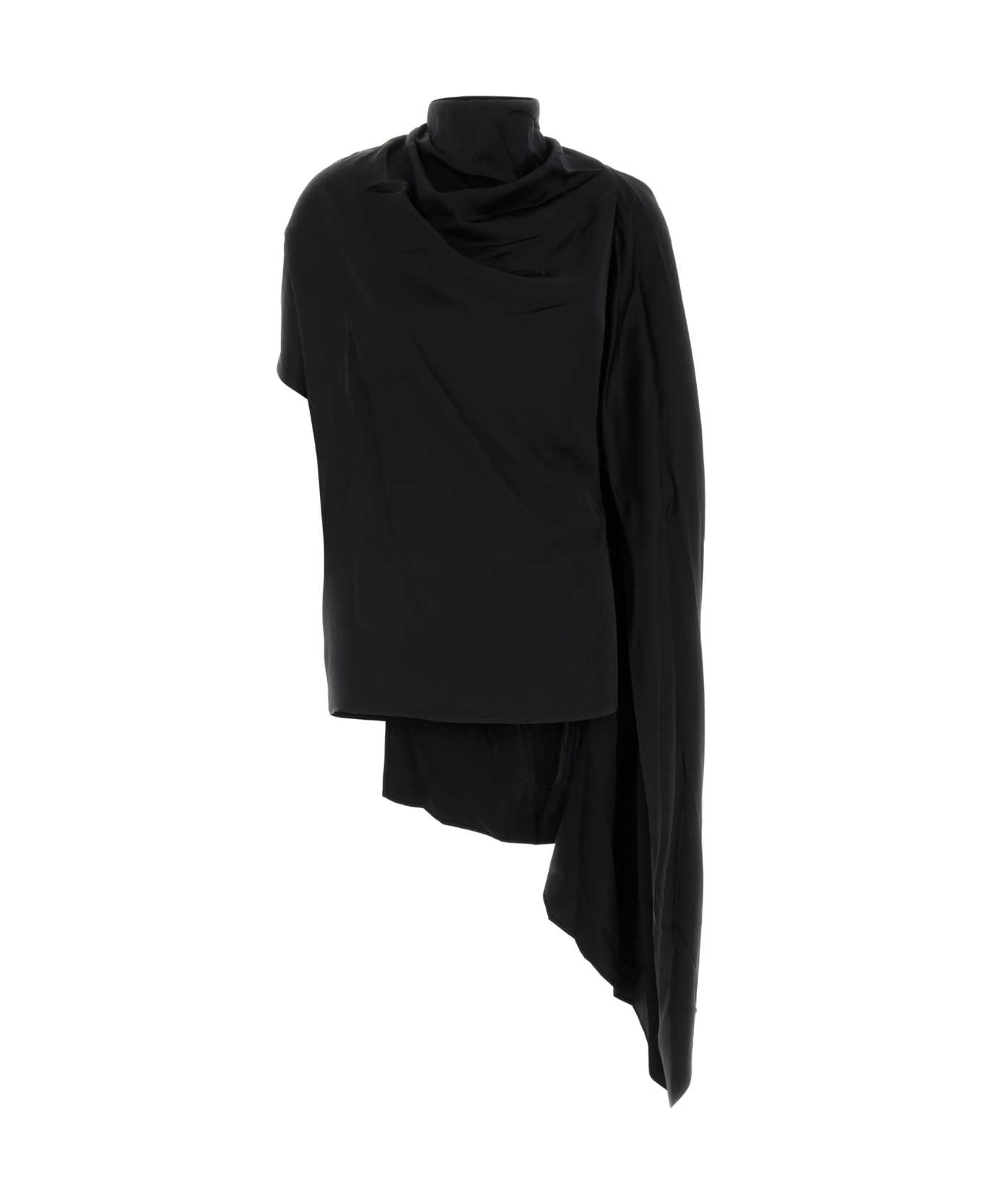 Magda Butrym Black Satin Top - BLACK