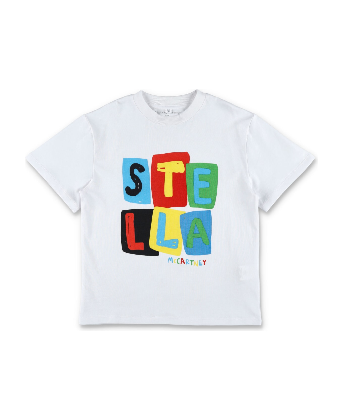 Stella McCartney Kids Letter Blocks Print T-shirt - WHITE Tシャツ＆ポロシャツ