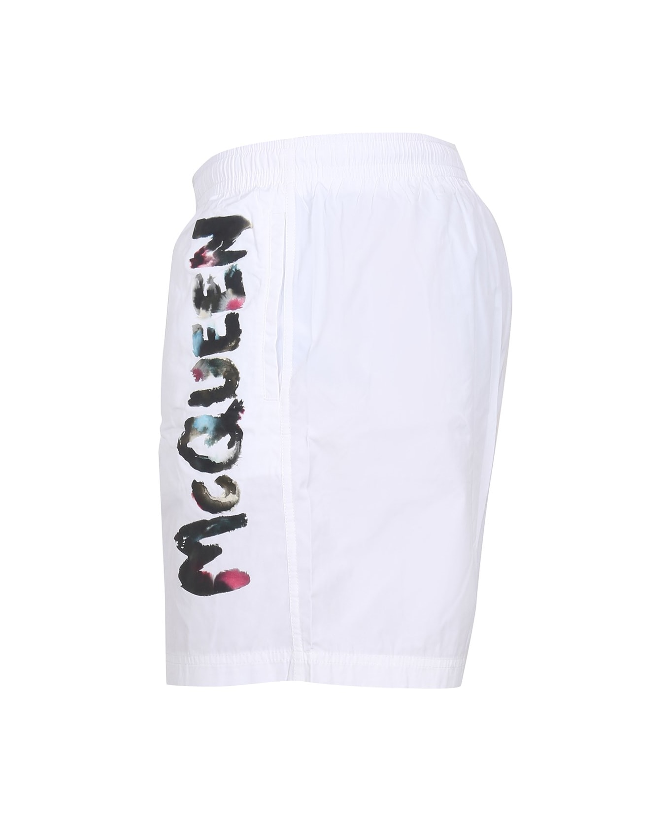 Alexander McQueen Swim Trunks - White Multicolor