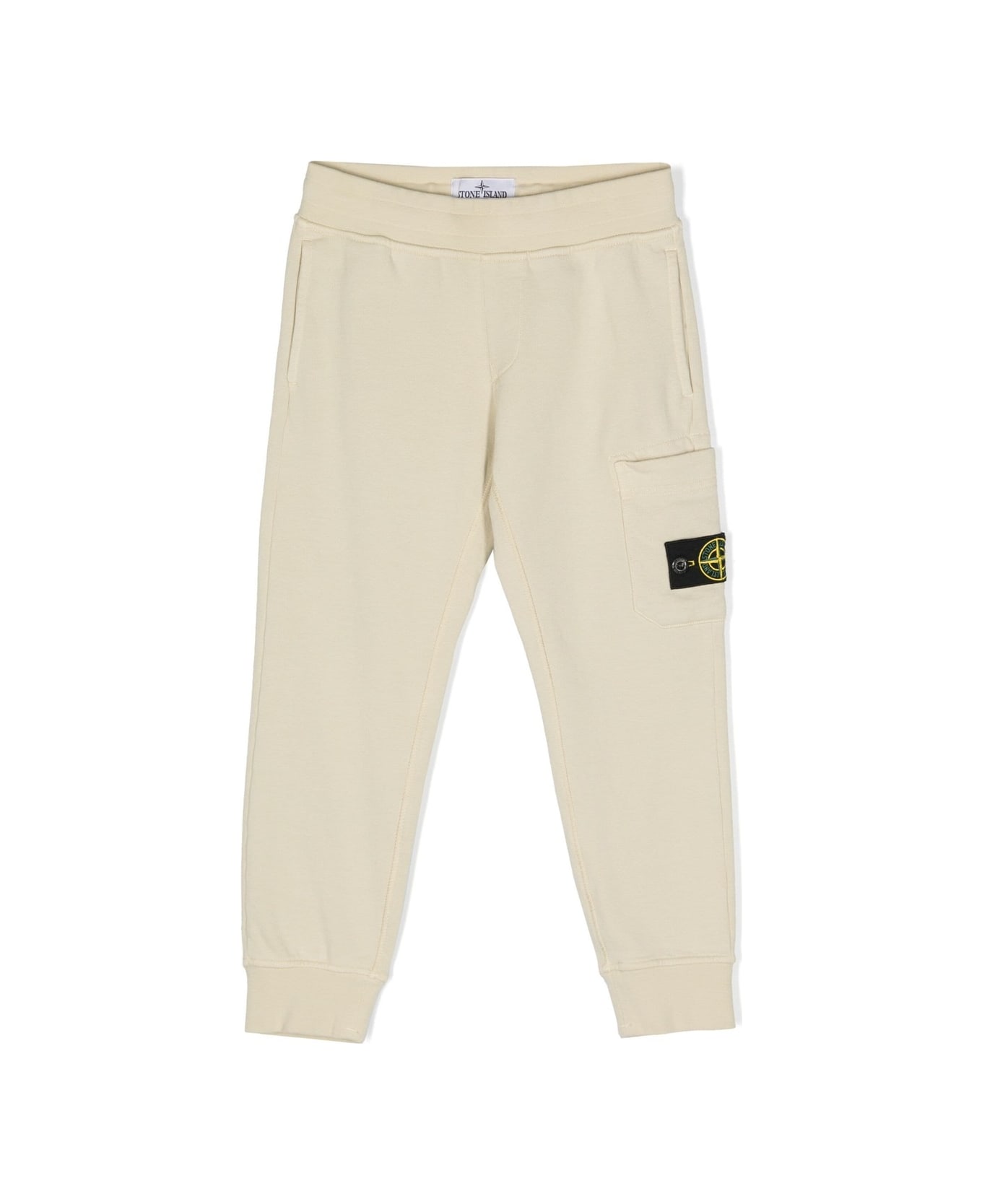 Stone Island Junior Dove Joggers With Logo Patch - Brown