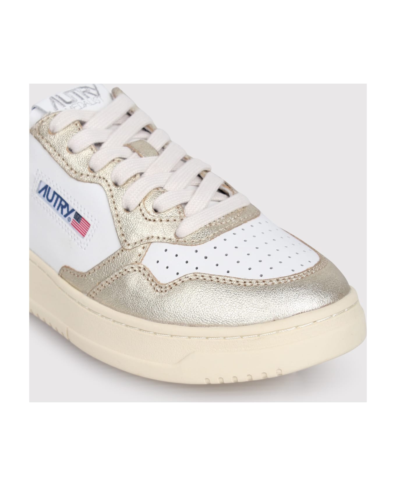 Autry Medalist Mule Low Sneakers In White Leather And Platinum スニーカー