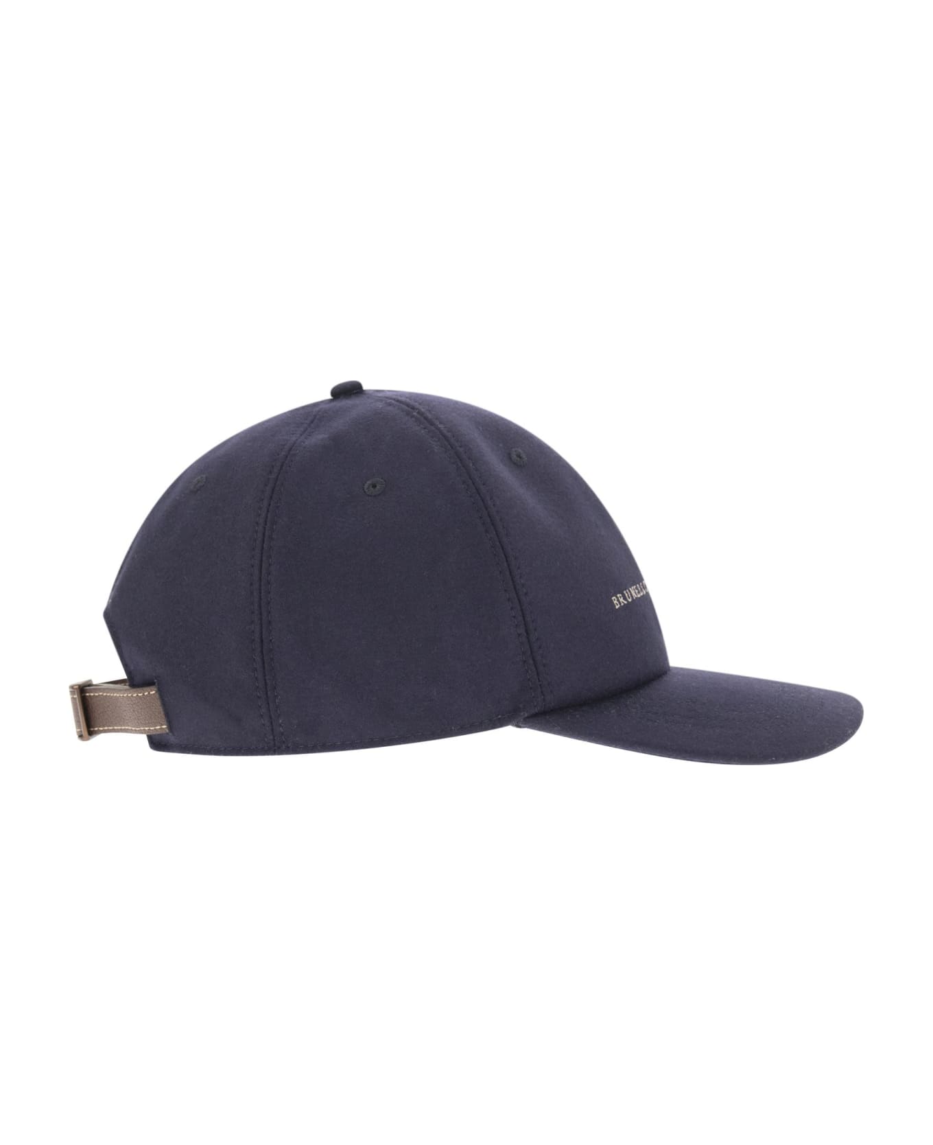 Brunello Cucinelli Cashmere And Silk Baseball Cap With Embroidery - Blue 帽子