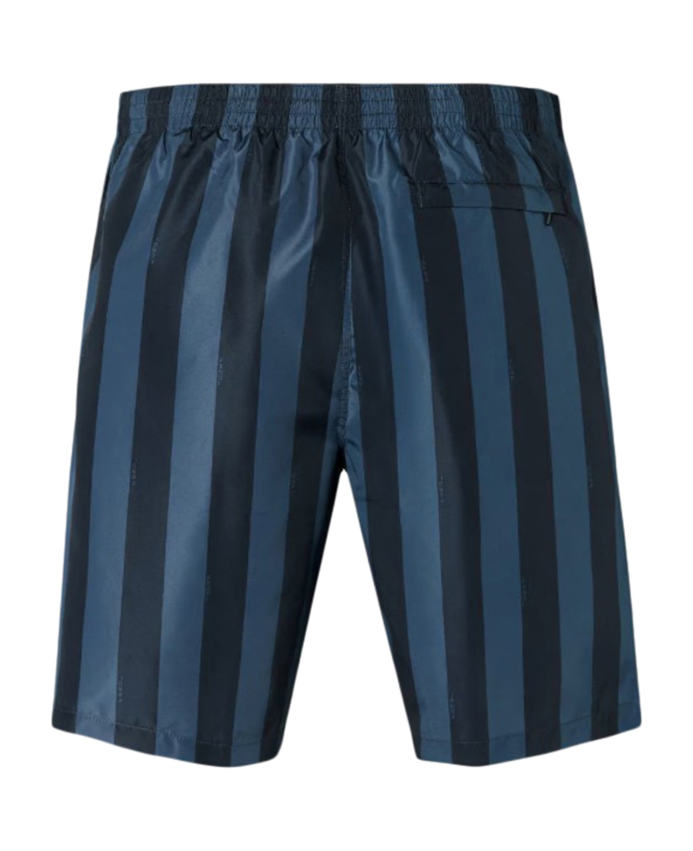 Fendi Striped Drawstring Swim Shorts - Blue