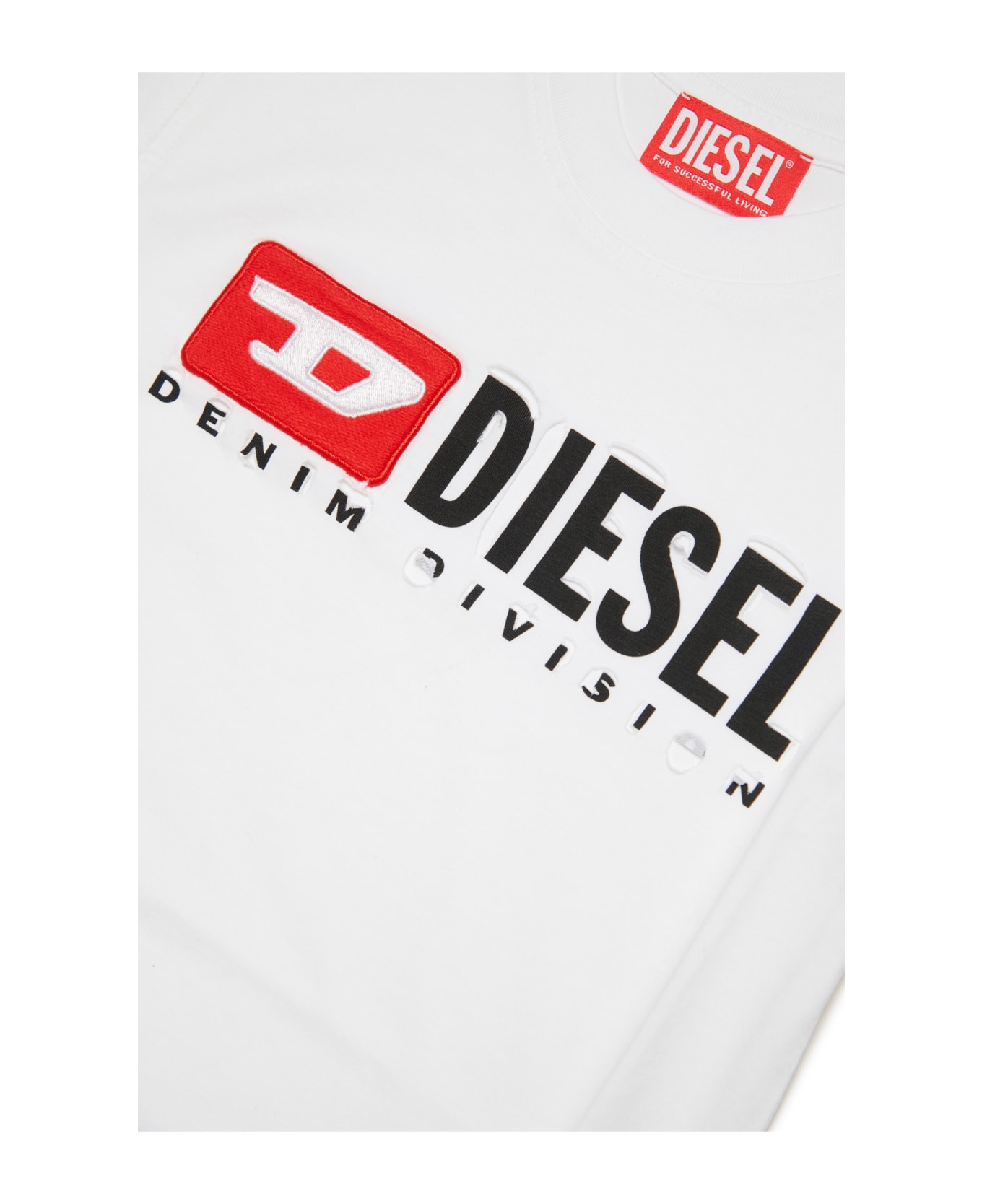Diesel Tinydivstroyed T-shirt Diesel T-shirt With Breaks And Logo - White Tシャツ＆ポロシャツ