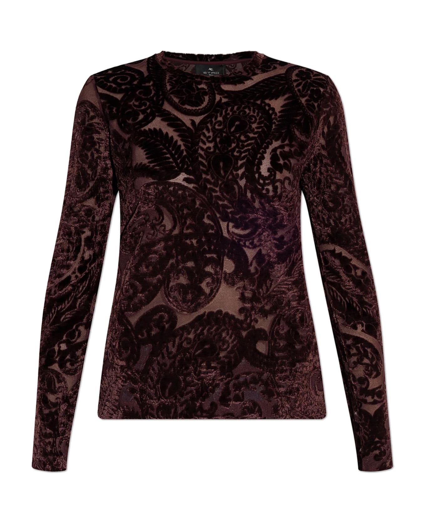 Etro Top With A Velvet Pattern - Burgundy