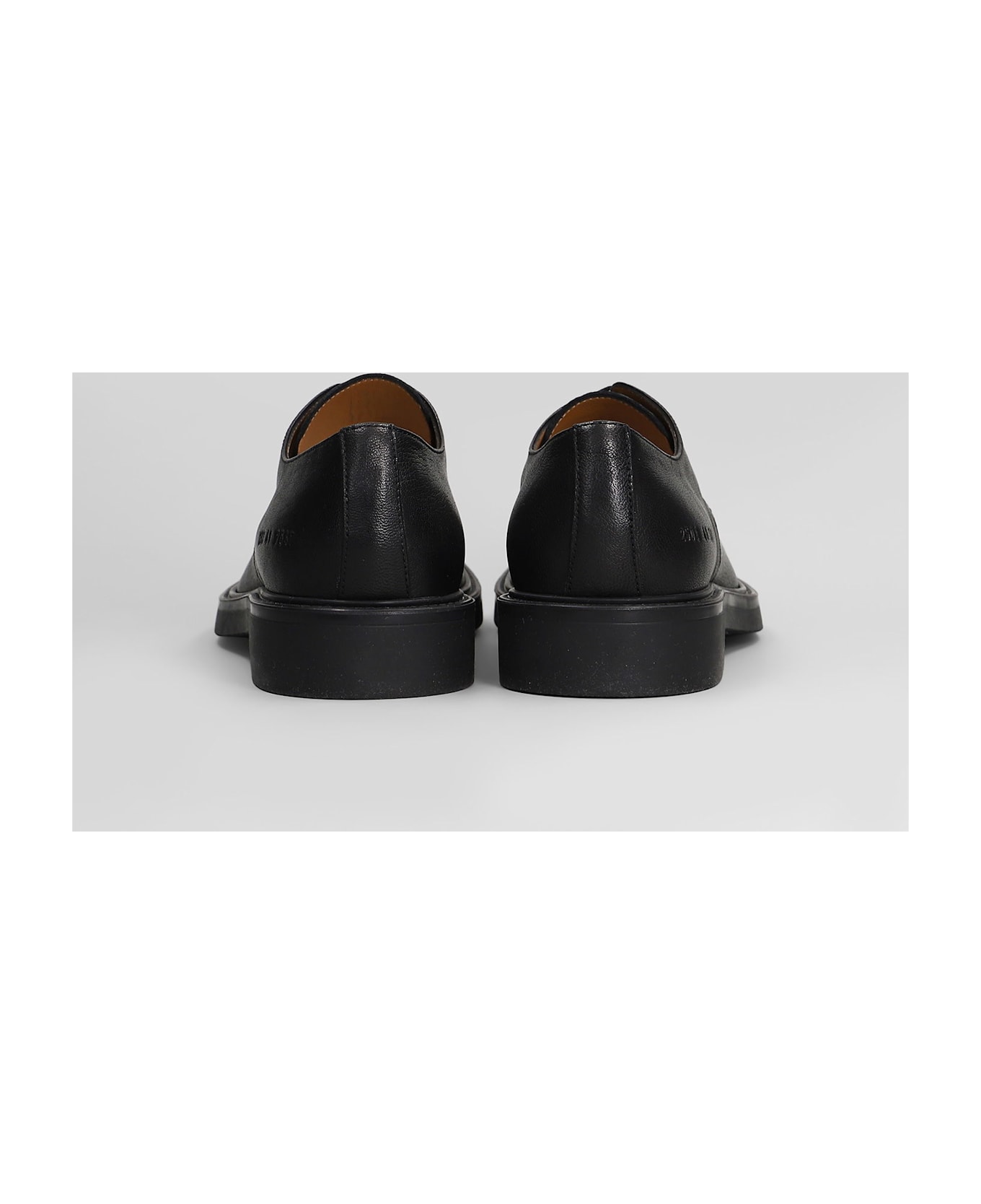 Common Projects Officers Derby Lace Up Shoes In Black Leather - black
