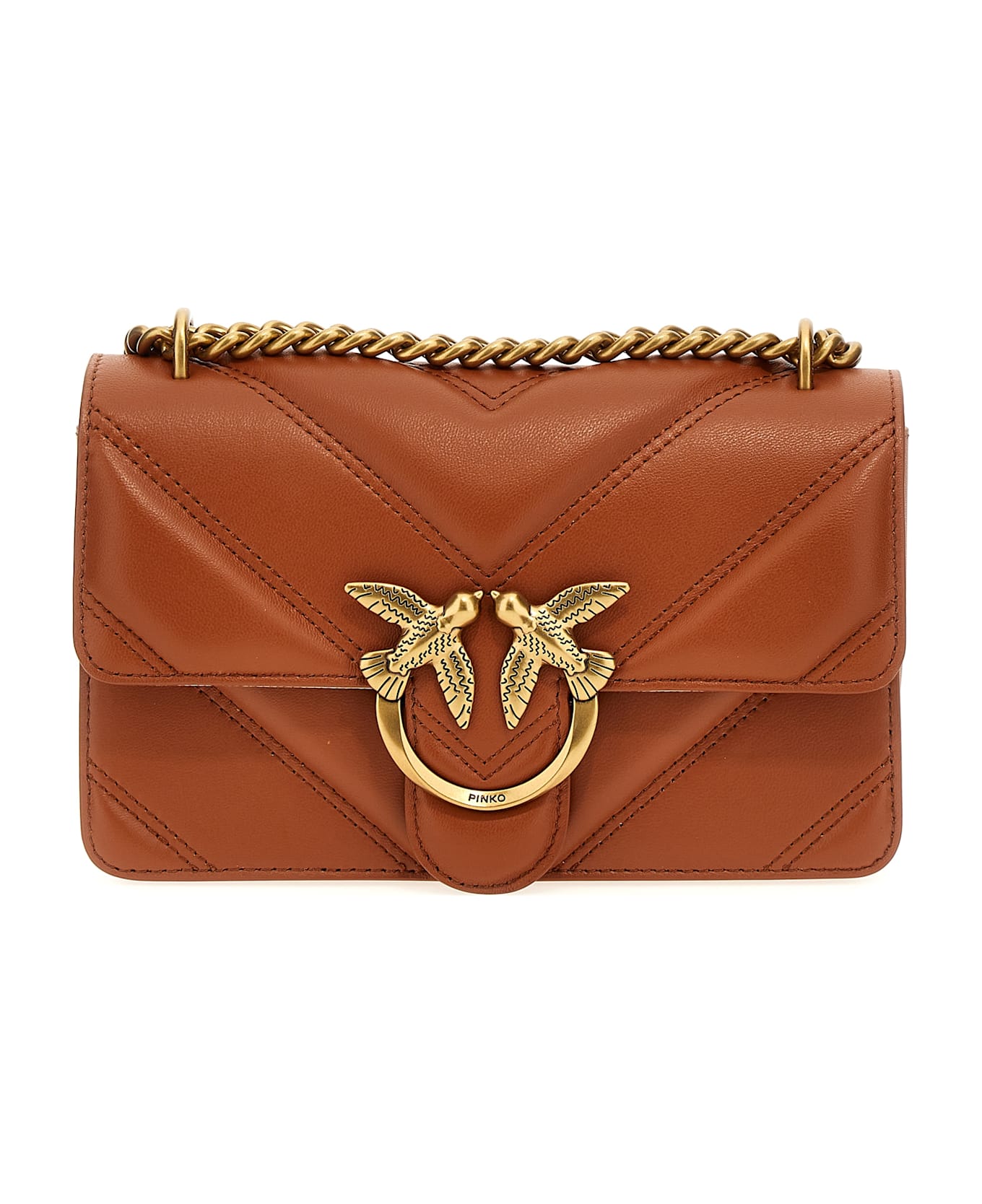 Pinko Mini Love One Crossbody Bag - Brown