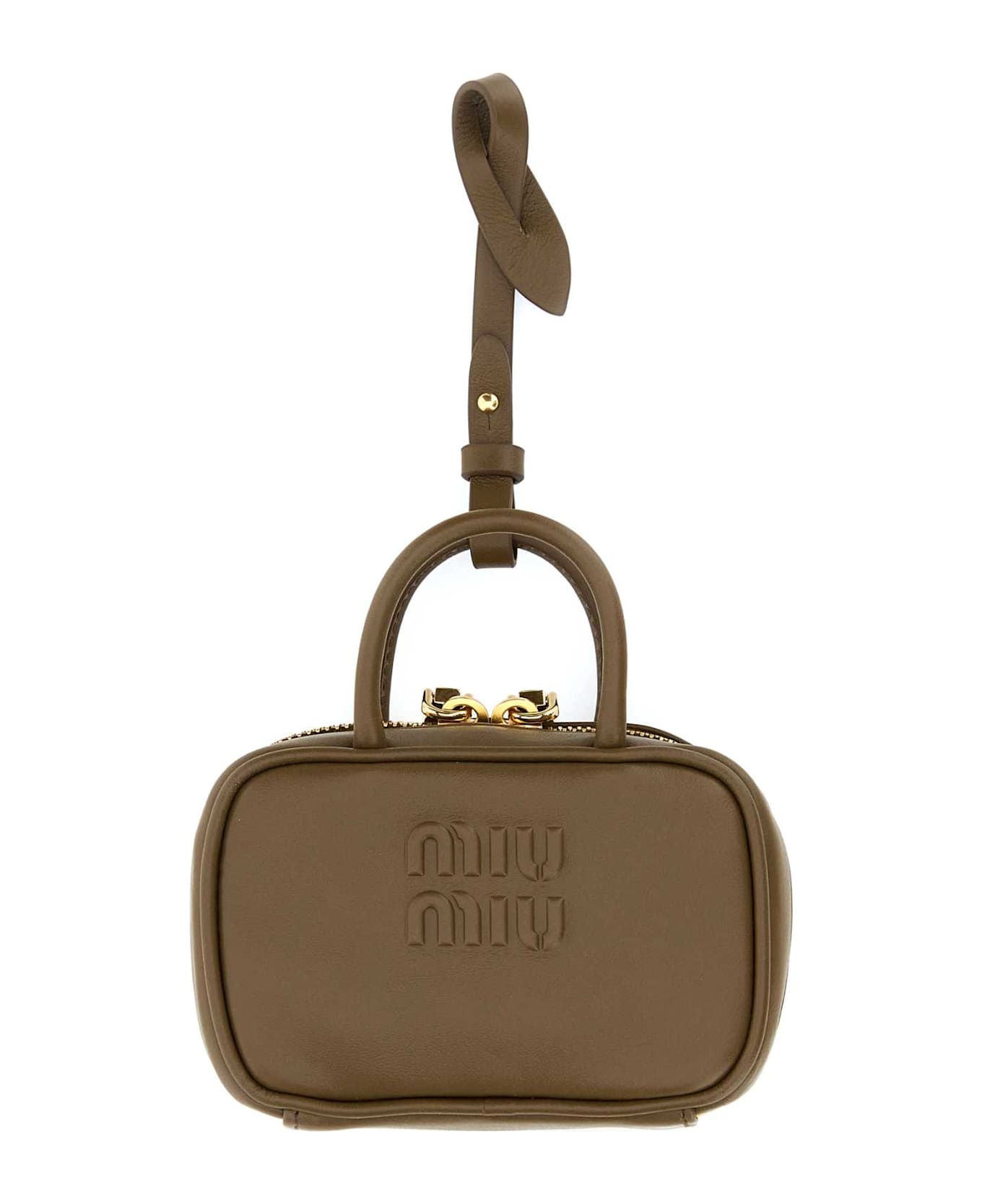 Miu Miu Mud Leather Beau Keyring Necessaire - TUNDRA キーリング
