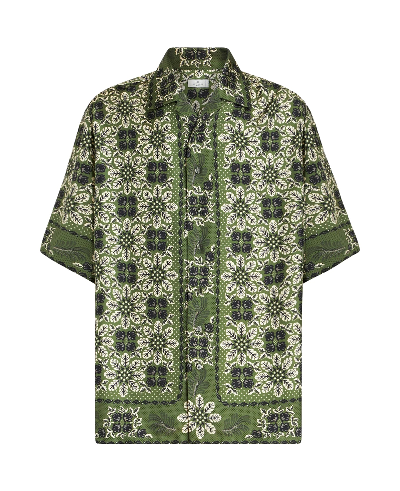 Etro Printed Silk Shirt - Green Multi