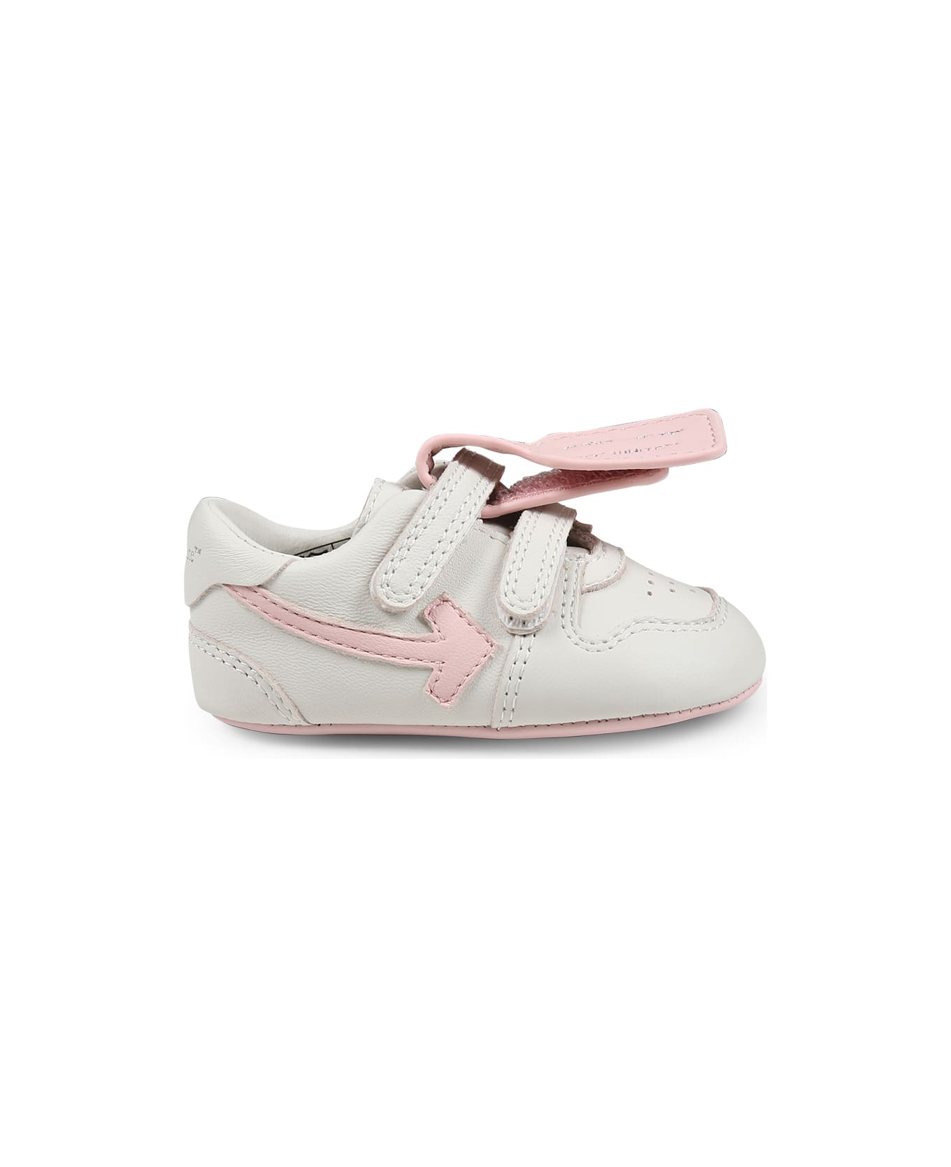 Off-White Ivory Sneakers For Baby Girl With Arrow - White