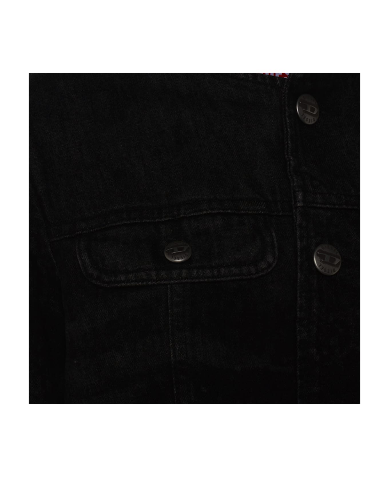 Diesel Black Cotton Denim Jacket - Black
