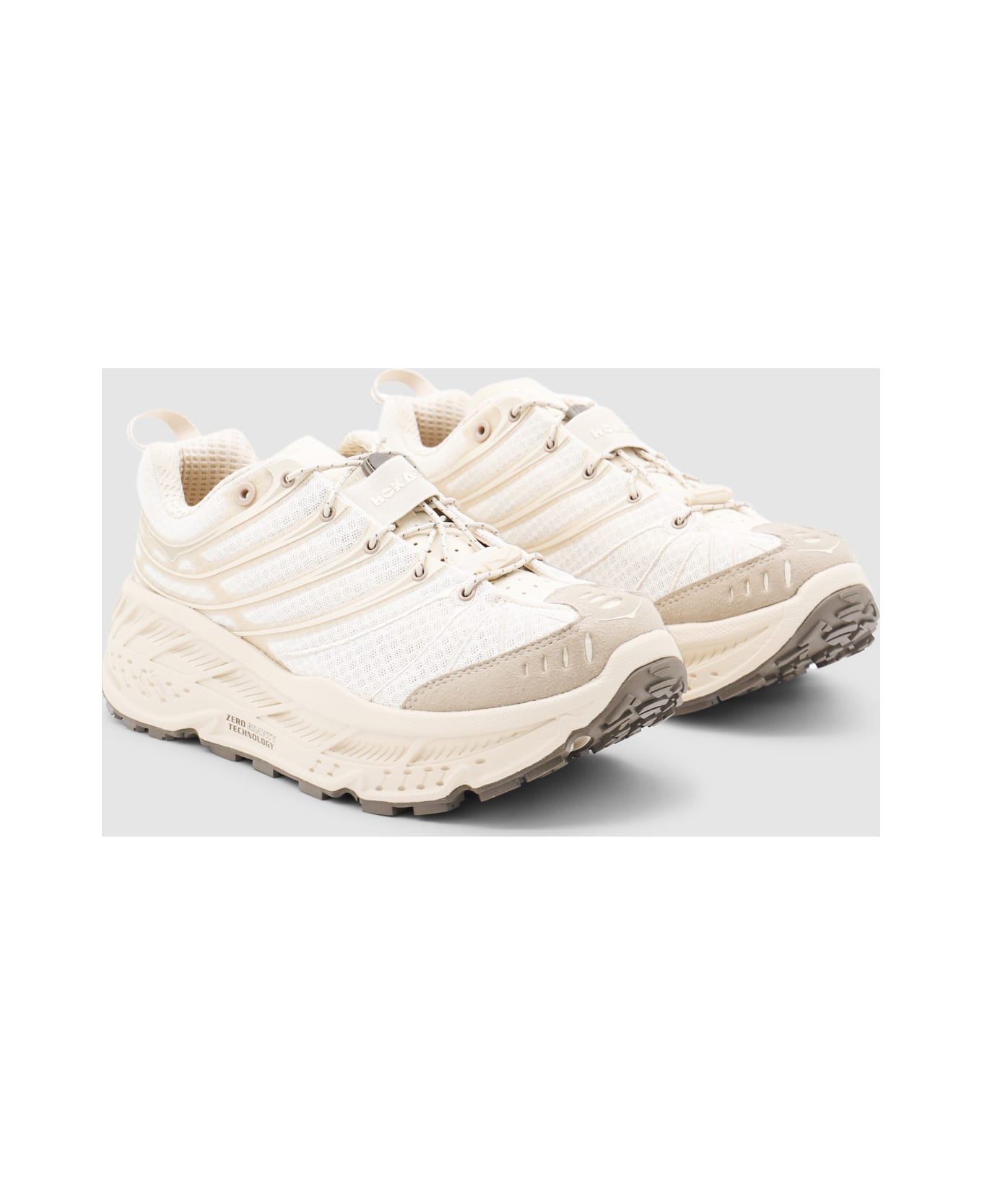 Hoka White And Beige Stinson Sneakers - Beige