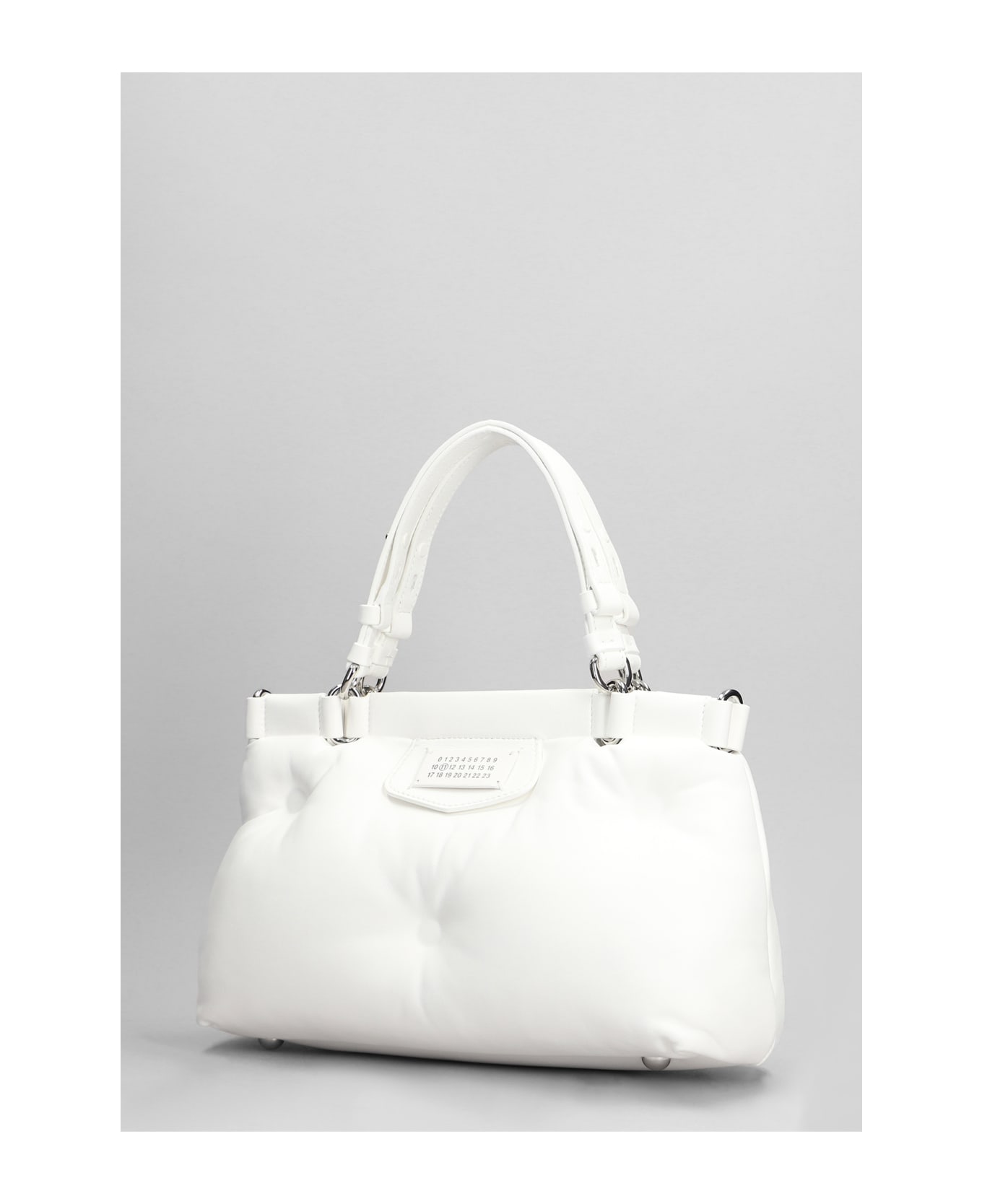 Maison Margiela Glam Slam Hand Bag In White Leather - white
