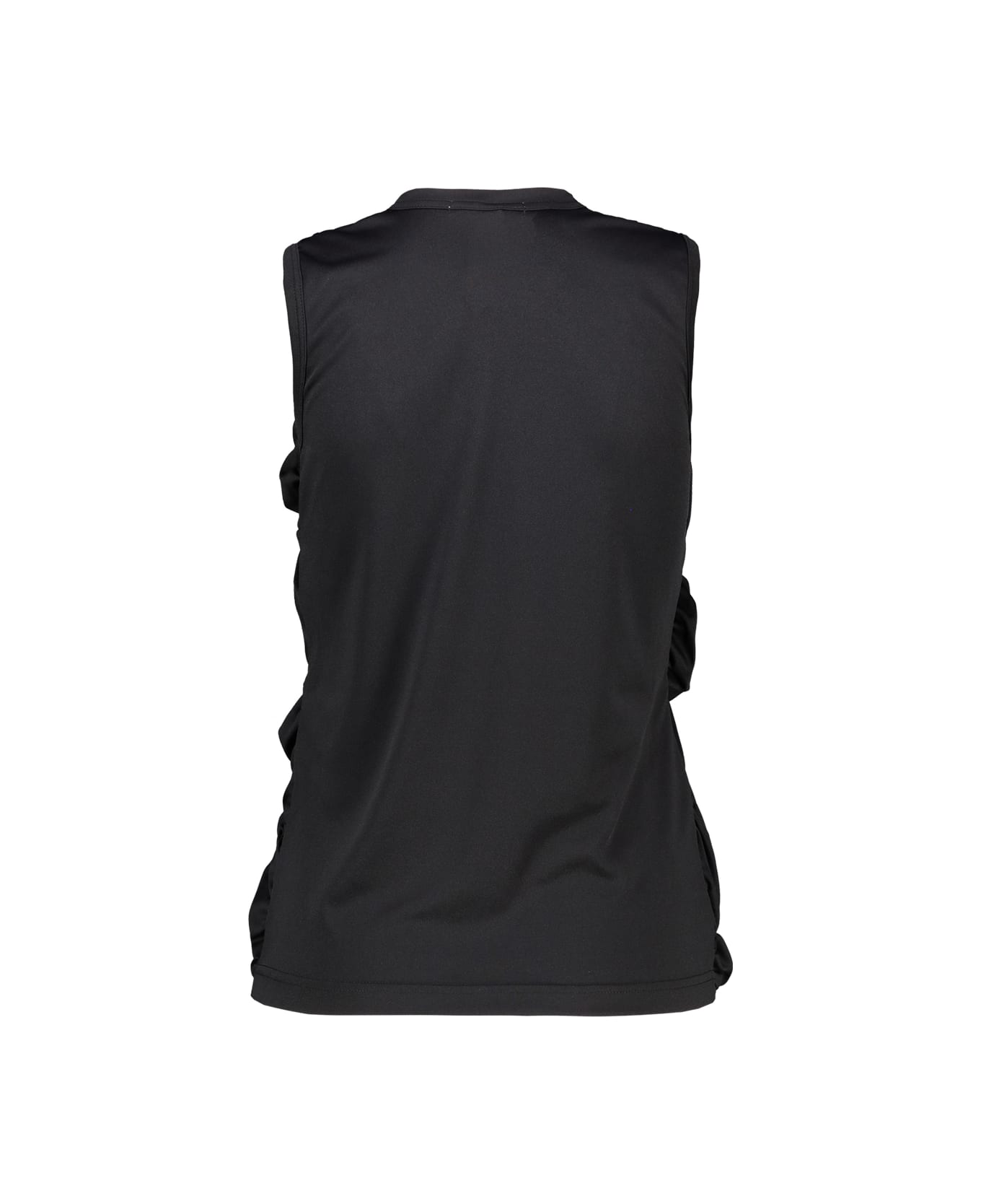 Comme des Garçons Sleeveless T-shirt With Gathered Front - Black