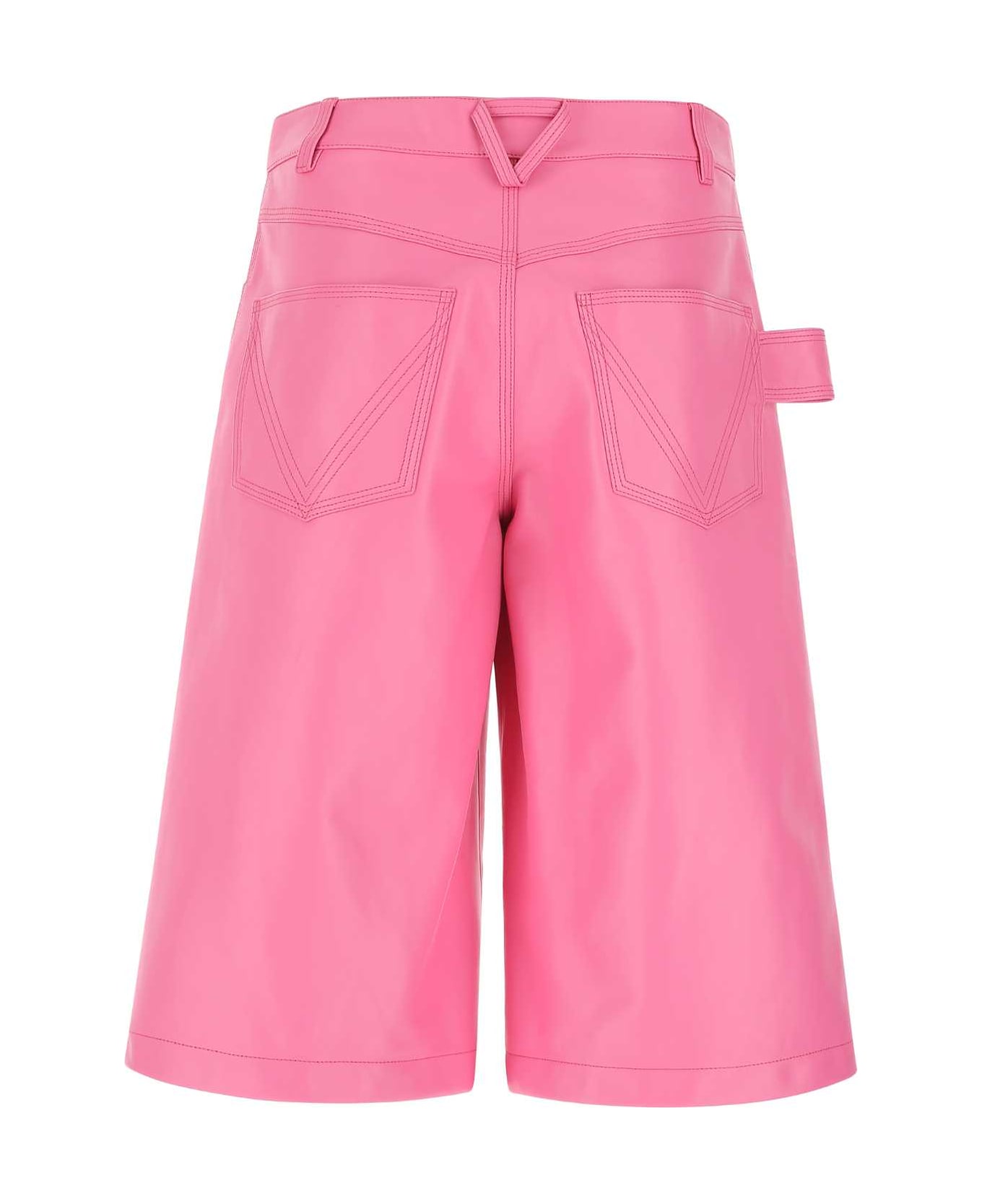 Bottega Veneta Pink Nappa Leather Bermuda Shorts - 5004